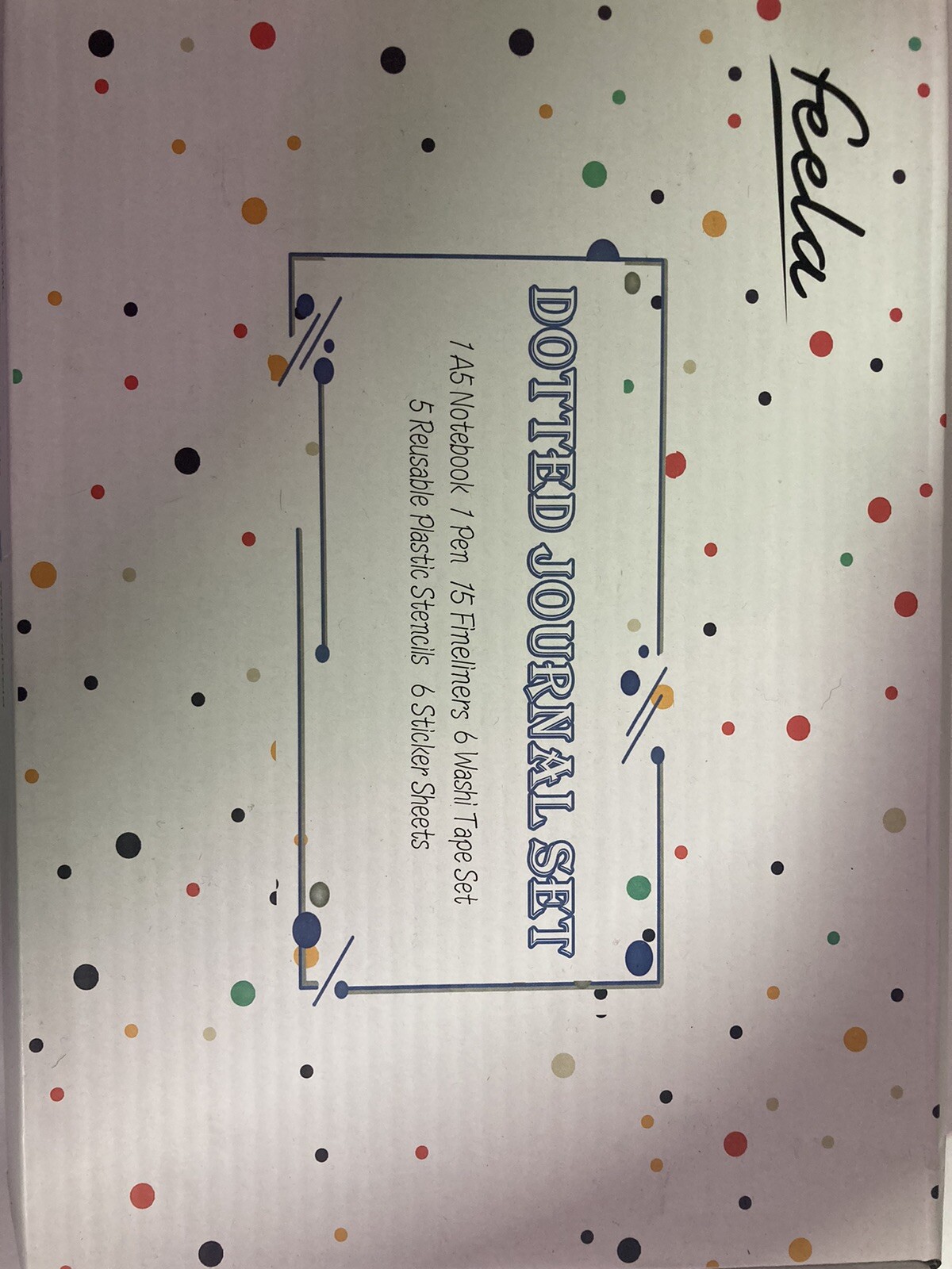 Complete Feela Dotted Journal Set Teal + Additional Monthly Self-Adhesive Tabs