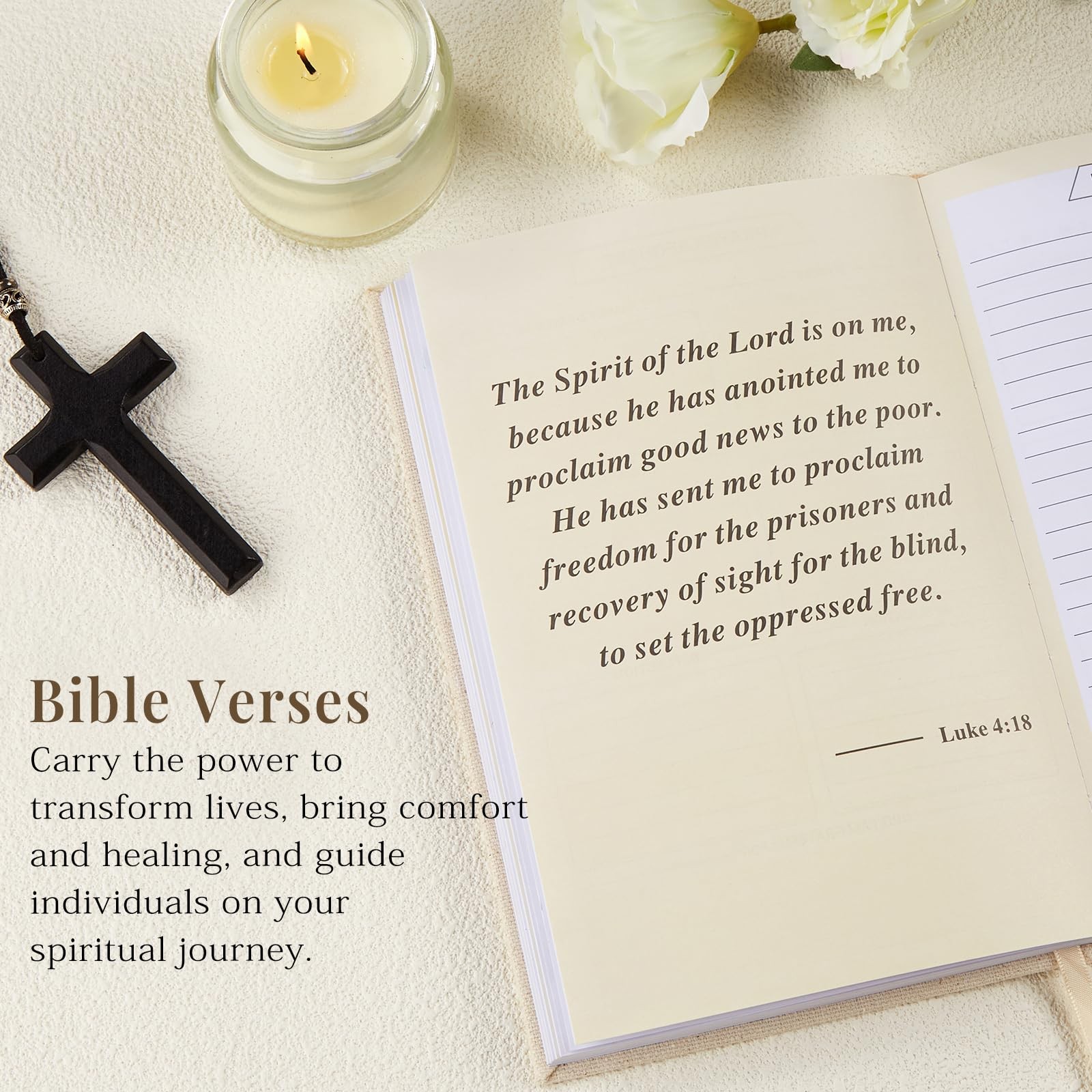 JUBTIC Prayer Journal for Woman, Bible with Verse, 60 Weeks Beige