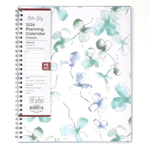 2026 Monthly Planner Calendar – Jan-Dec, 8″x10″, Flexible Cover, Laminated Tabs,
