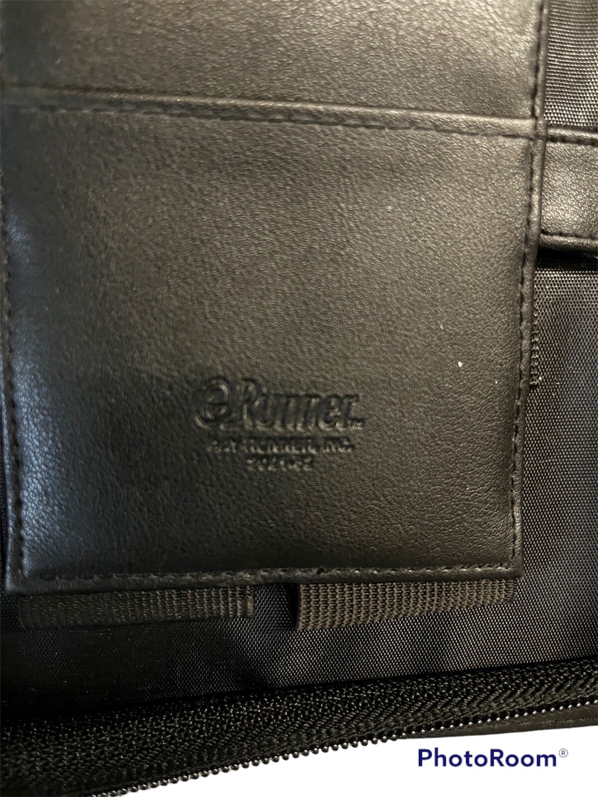 Vintage Day Runner planer leather cover 3 ring organizer black zip aruond read d