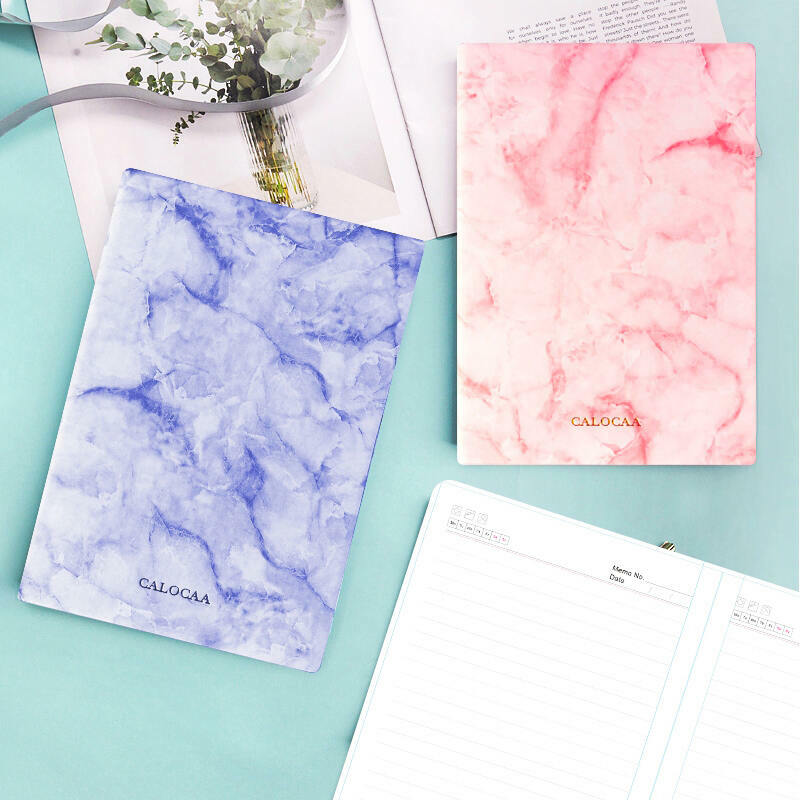 Very Thick Marble Notebook Ruled Paper Leather Cover A5, 720 Lined Pages Journal