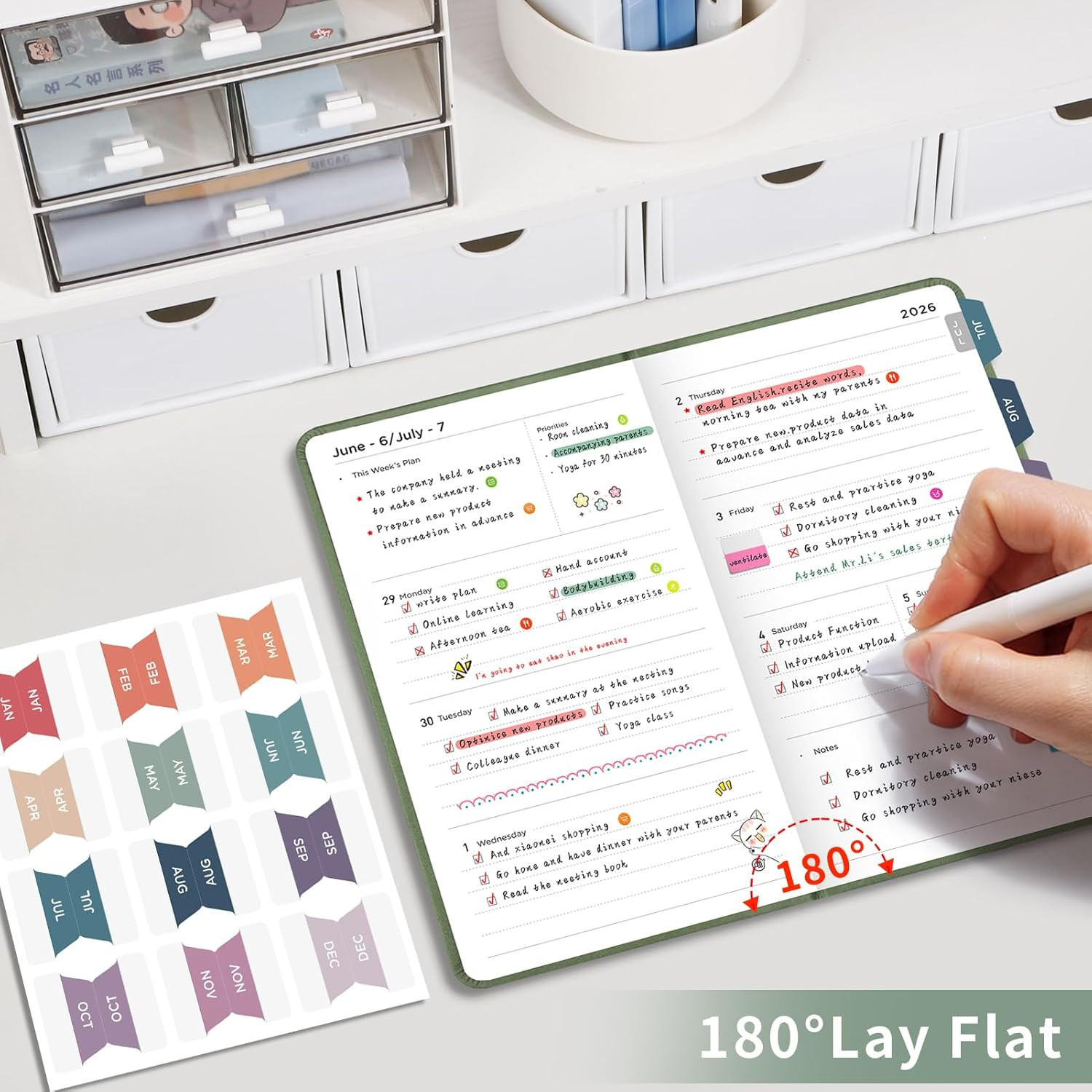 Pocket Calendar 2026-2027, July 2026 – June 2027, Academic Planner, Weekly and M