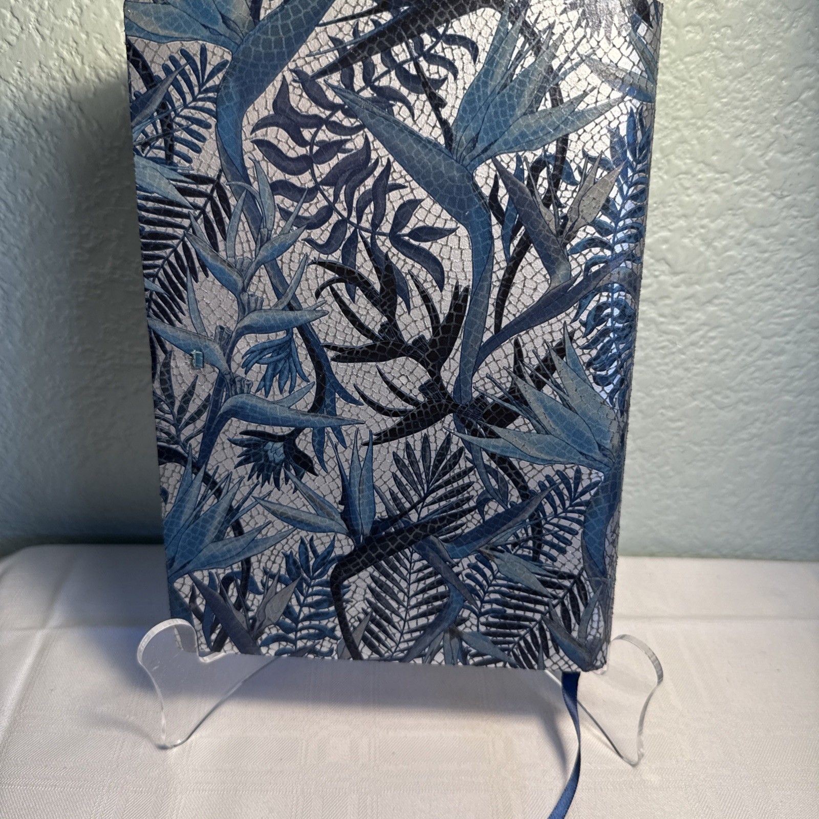 VTg Leather Journal Made In Italy Barnes Noble Blue Silver Mosaic Strap CUT