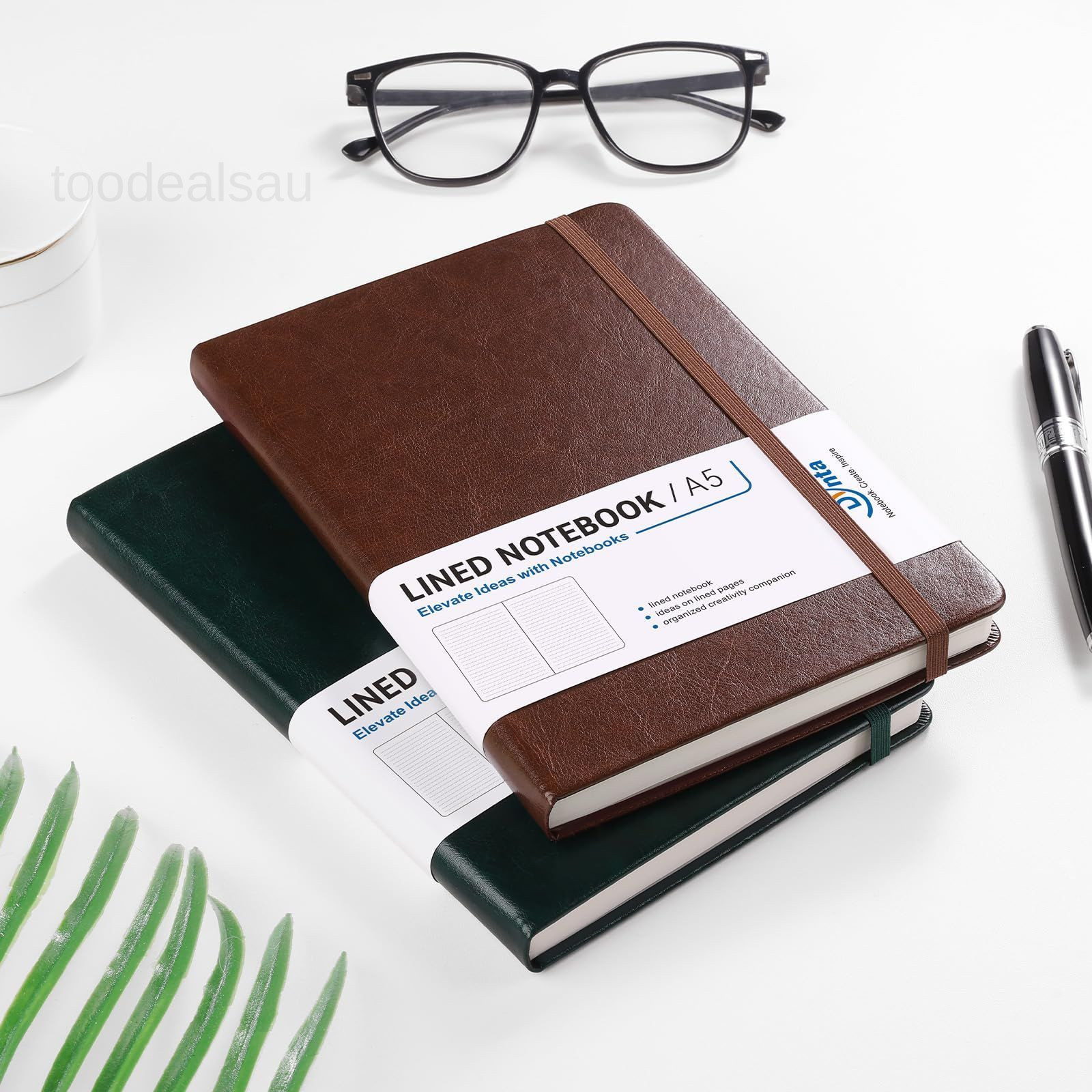 Office Notebooks 6 Black, Navy, Dark Green, Brown, Bungundy, Royal Blue