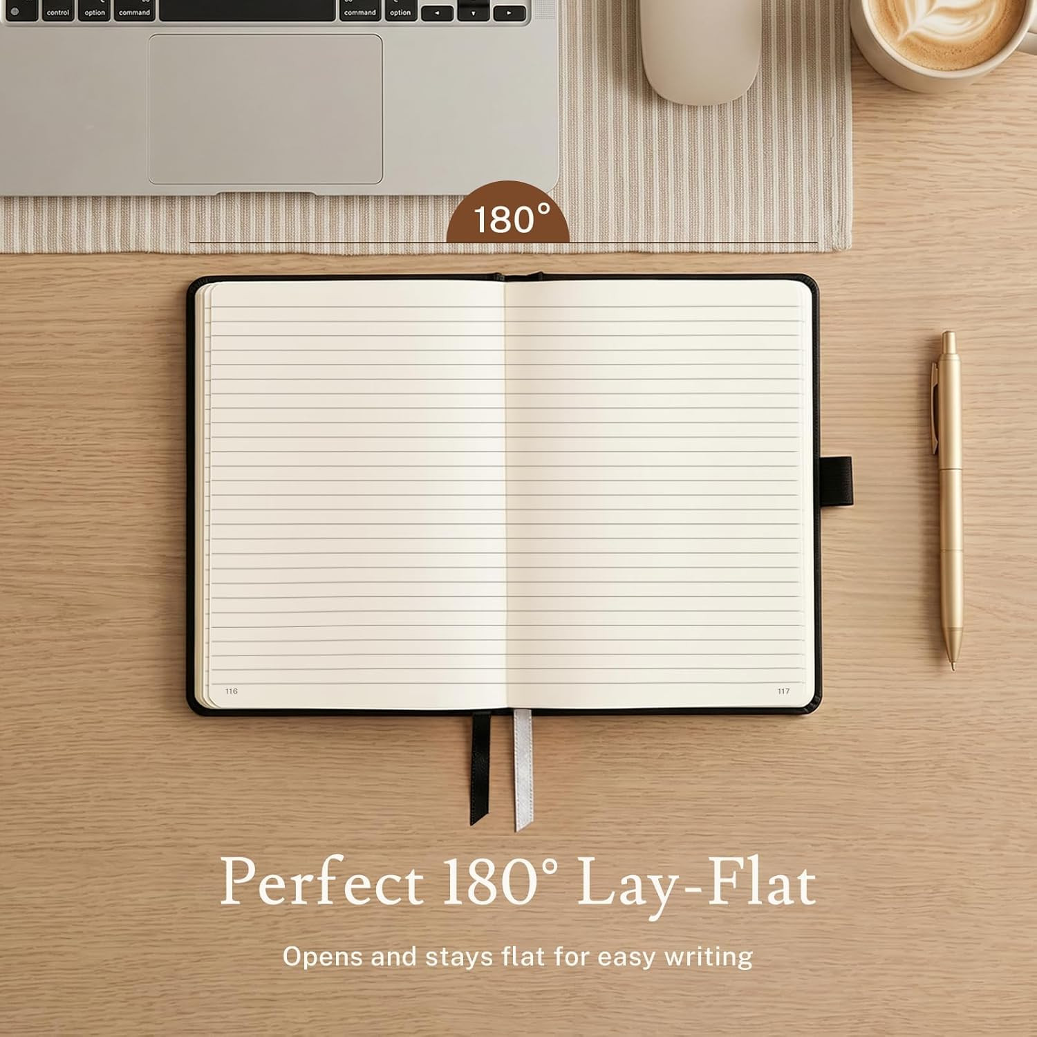 Lined Journal Notebook, 4 Pack Leather Journal for Women Men, 200 Numbered Pages