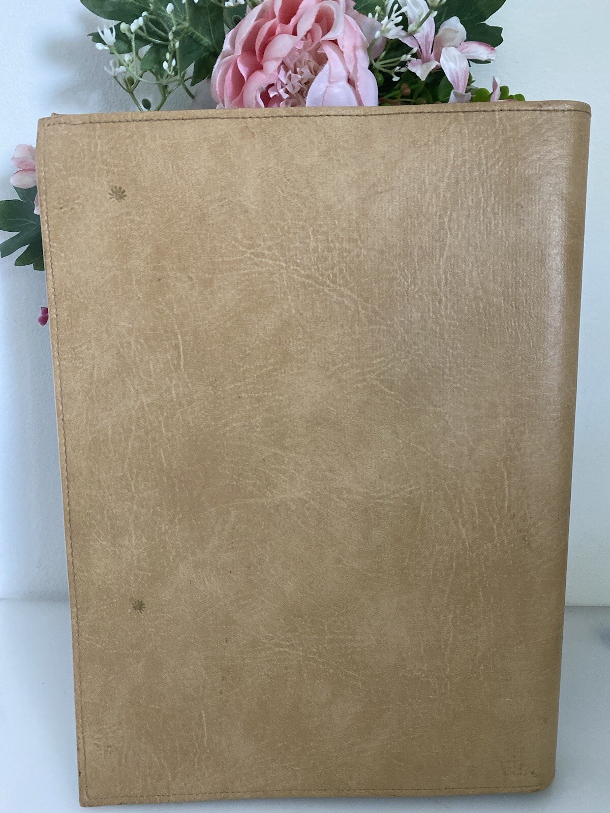 Vintage Business Leather Art Folio Padfolio Cover Embossed Tooled Deer Handmade