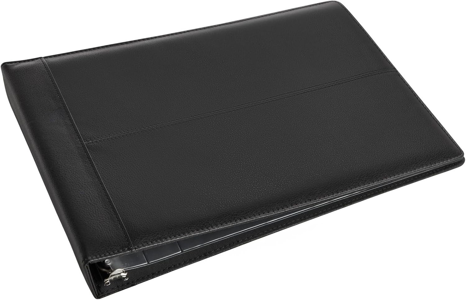 Check Binder Black Faux Leather 7-Ring 14×10 Fits 600 Checks Organizer