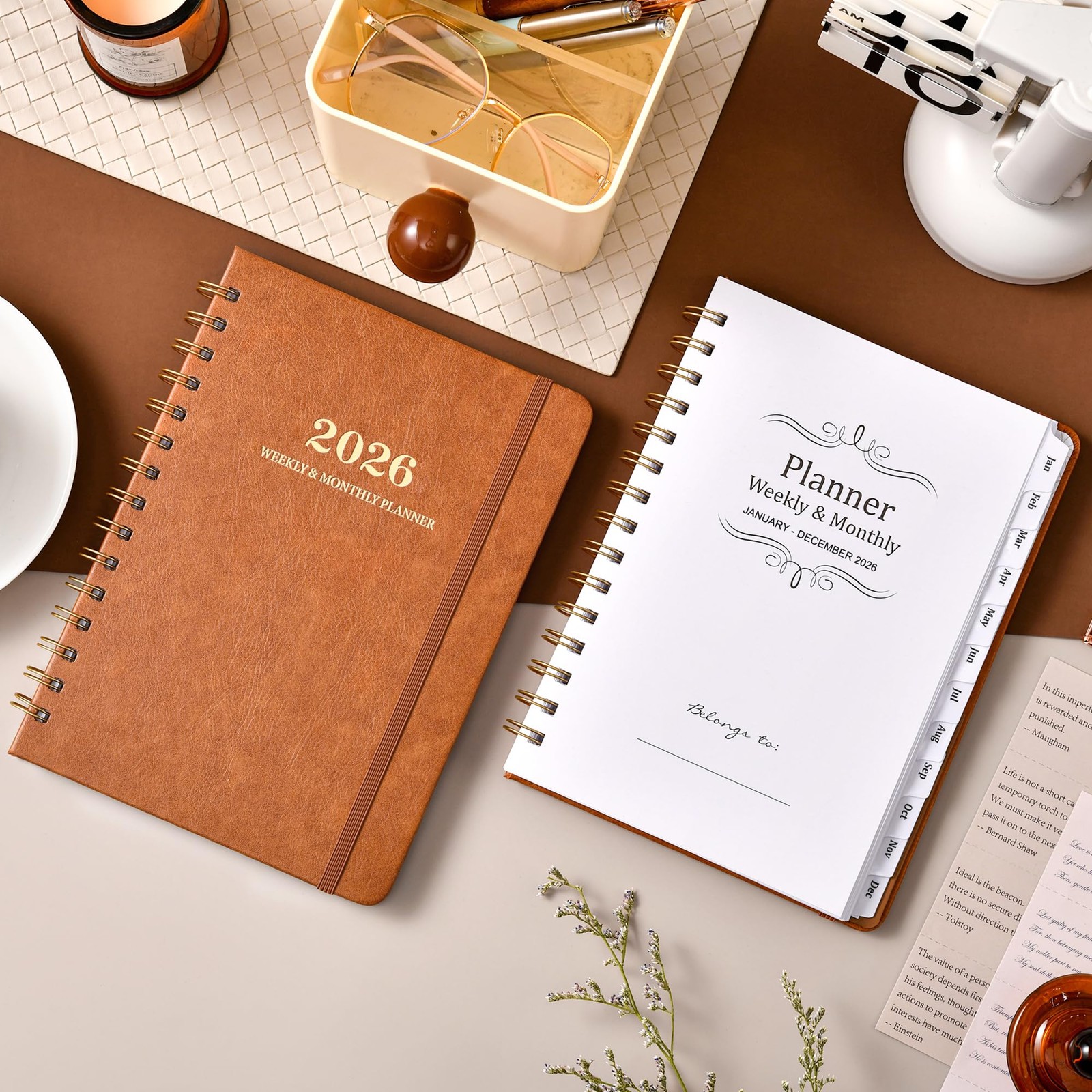 2026 Planner – 2026 Weekly and Monthly, Jan. 5.75″ x 8.25″, Brown