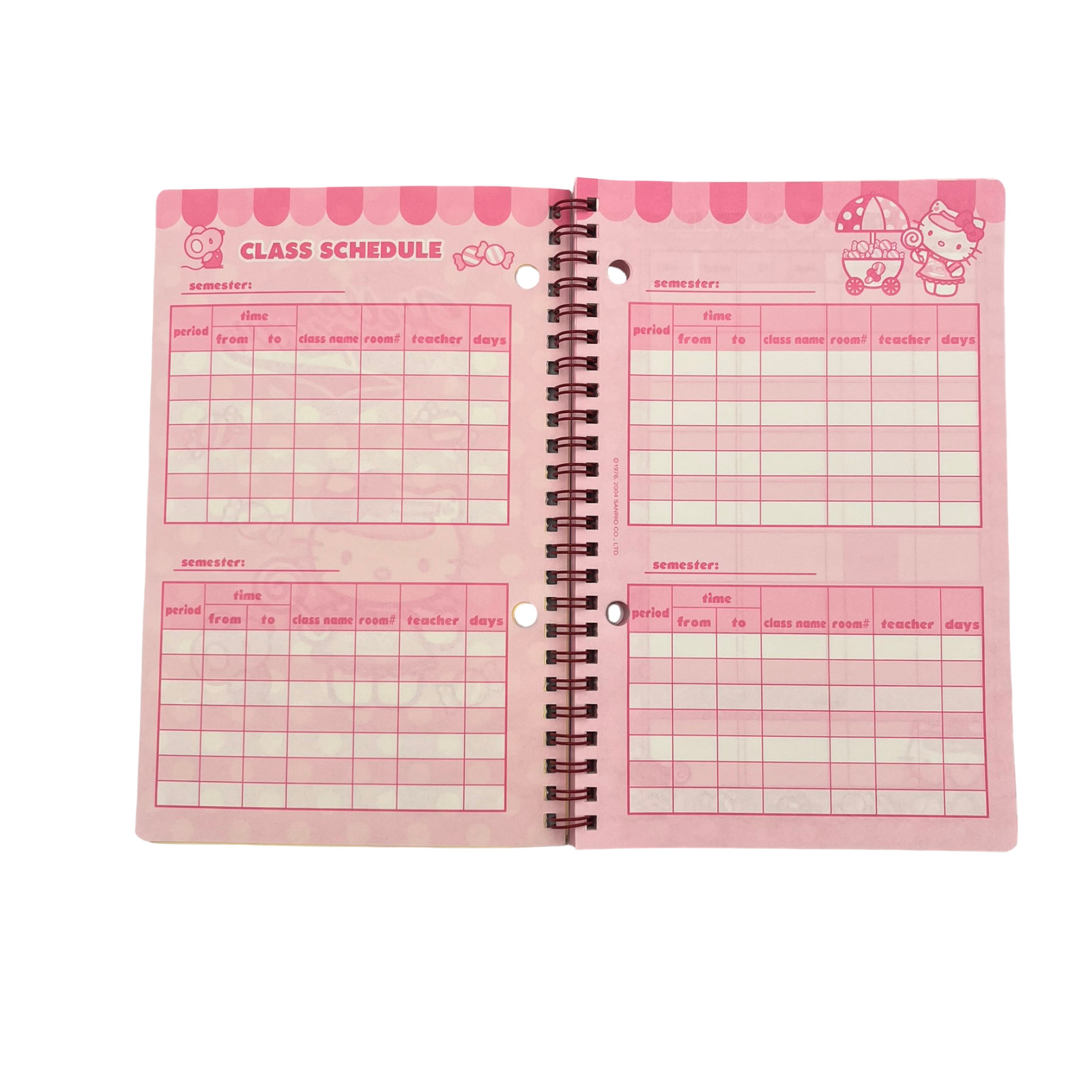 Hello Kitty Student Planner 60 Weeks+100 Stickers 2004 Sanrio New