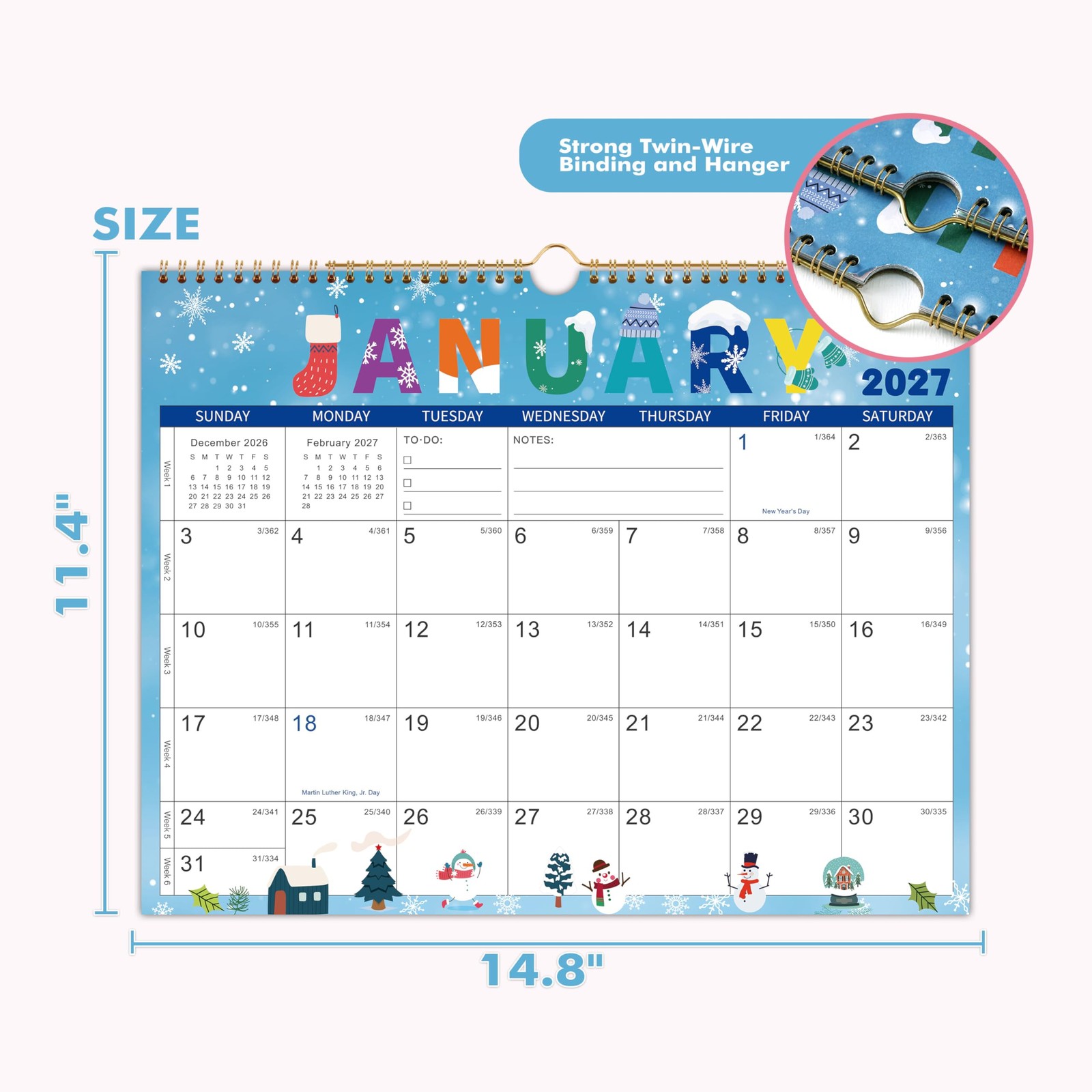 Wall Calendar 2026-2027 – Calendar, 24-Month Green 3