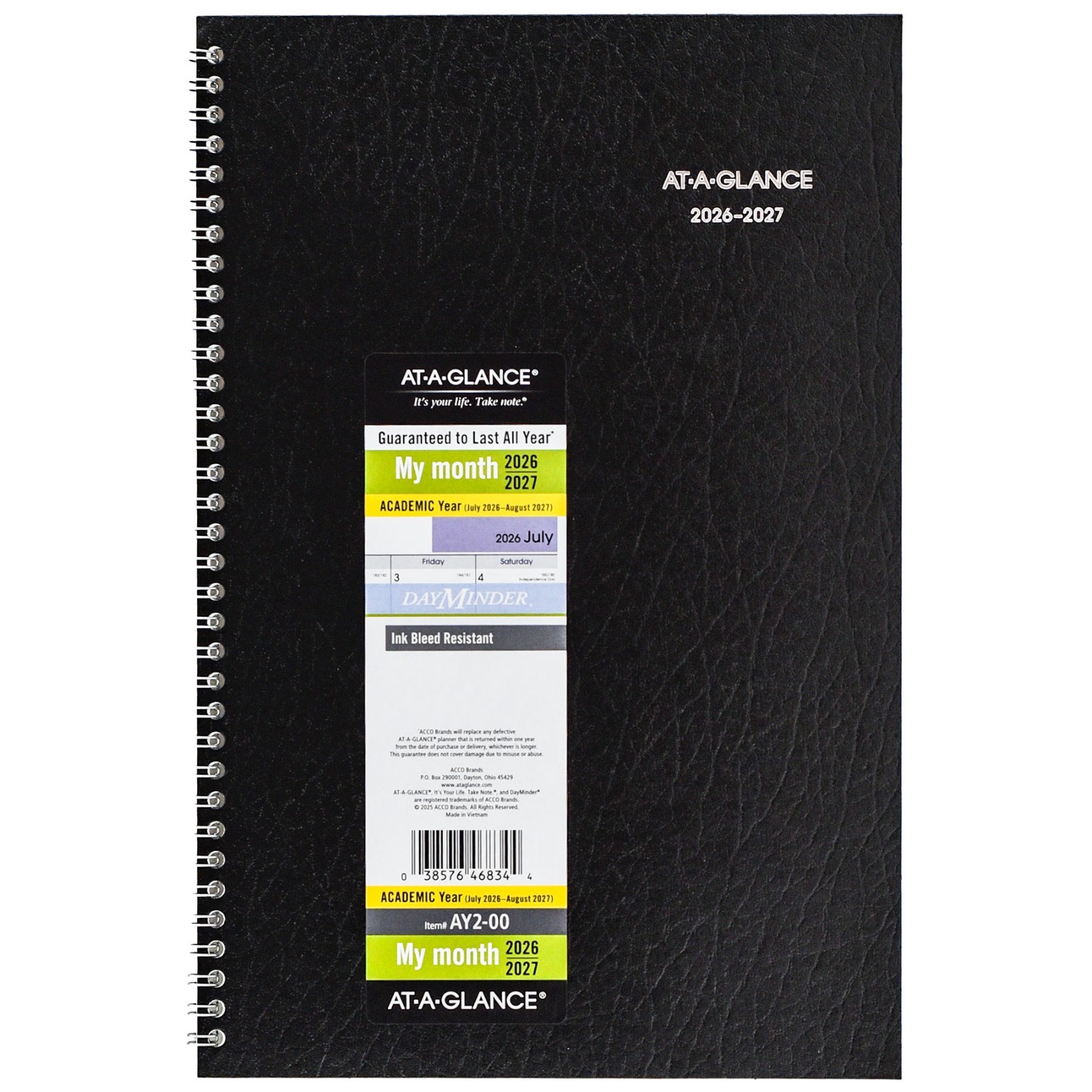 At-A-Glance 2026-2027 AY2-00 DayMinder Academic Monthly Planner, 8 x 12″