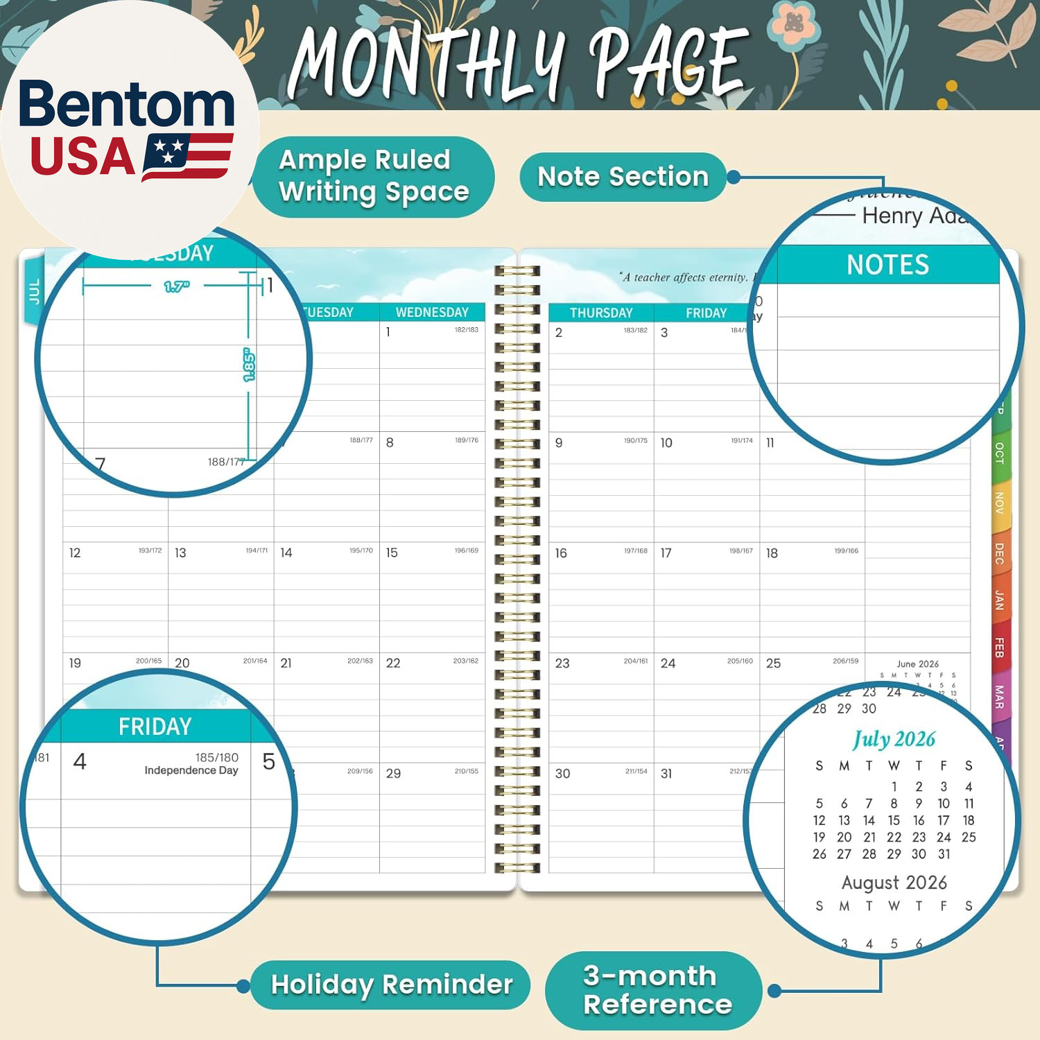 Teacher Planner 2026-2027- Teacher Planner, Teacher Lesson Planner from July 202