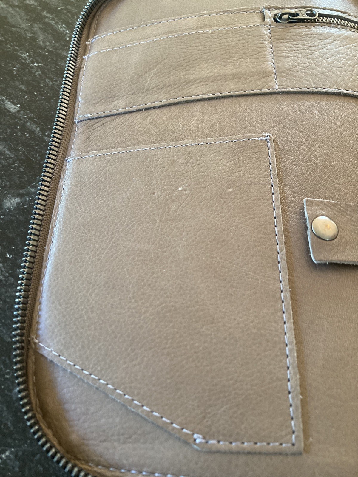 This Is Ground Mod Tablet Leather Portfolio Organizer Case French Grey Taupe