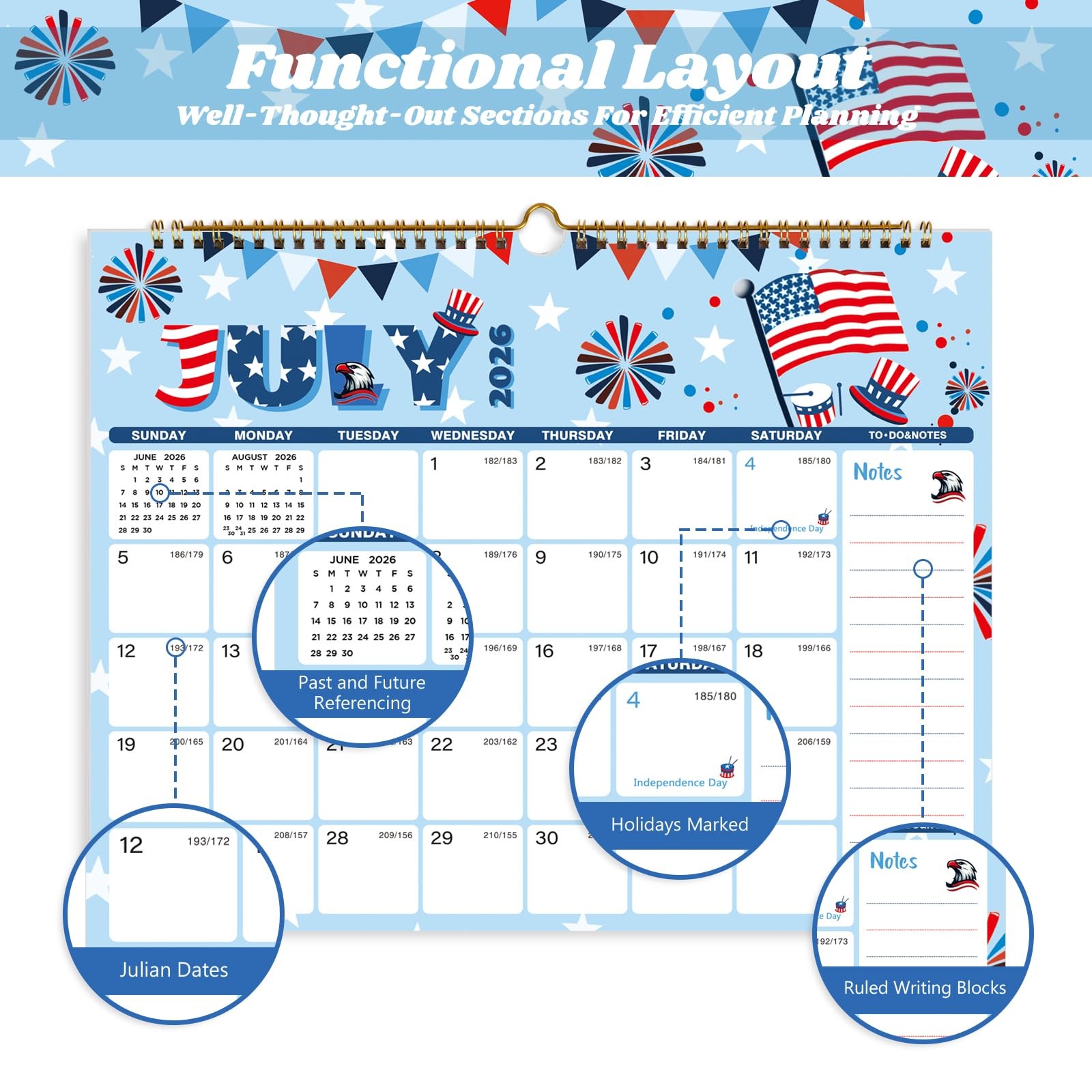 XISIDO 2026-2027 Wall Calendar, Calendar Seasonal