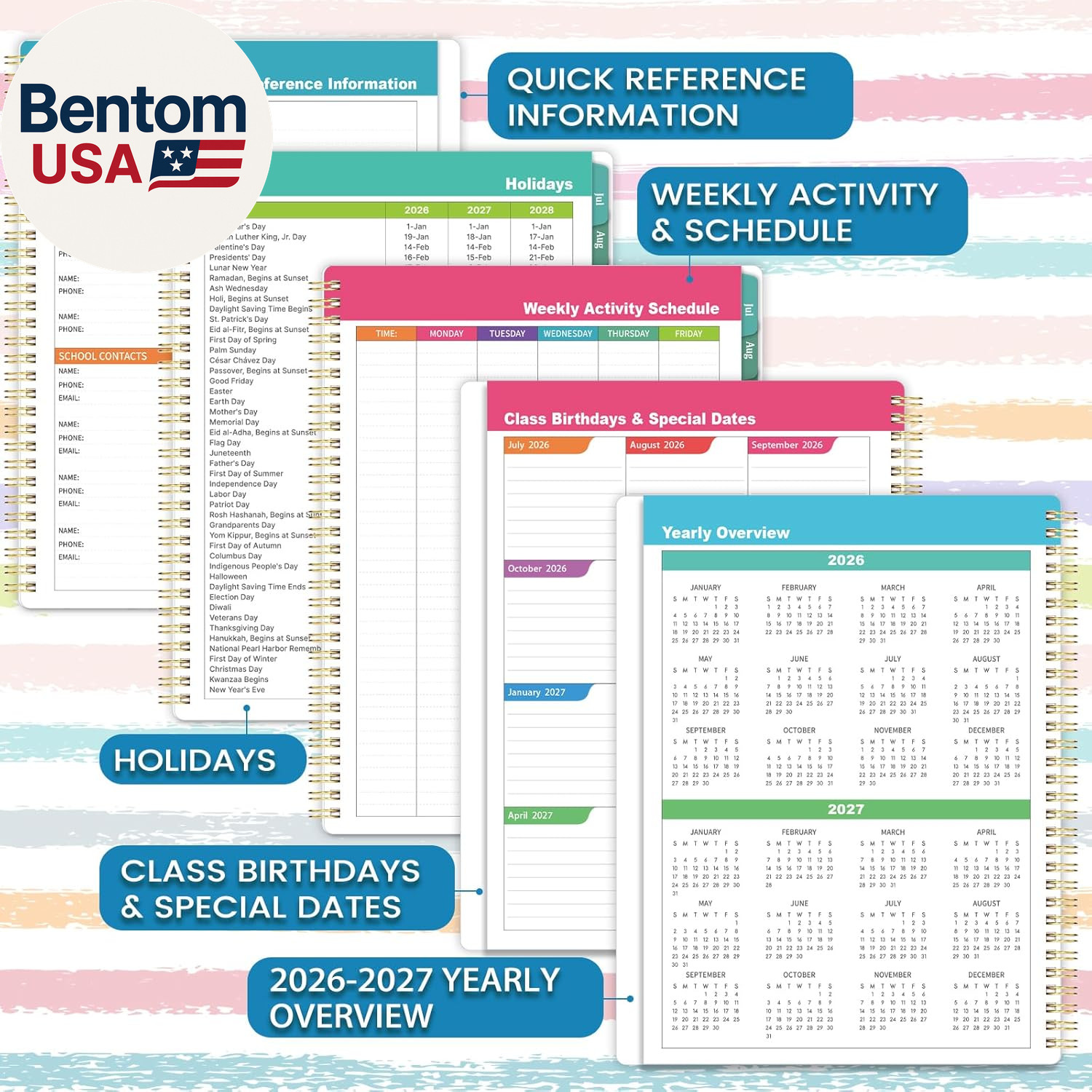 2026-2027 Teacher Planner – July 2026 – June 2027, Lesson Planner 2026-2027, 8.5
