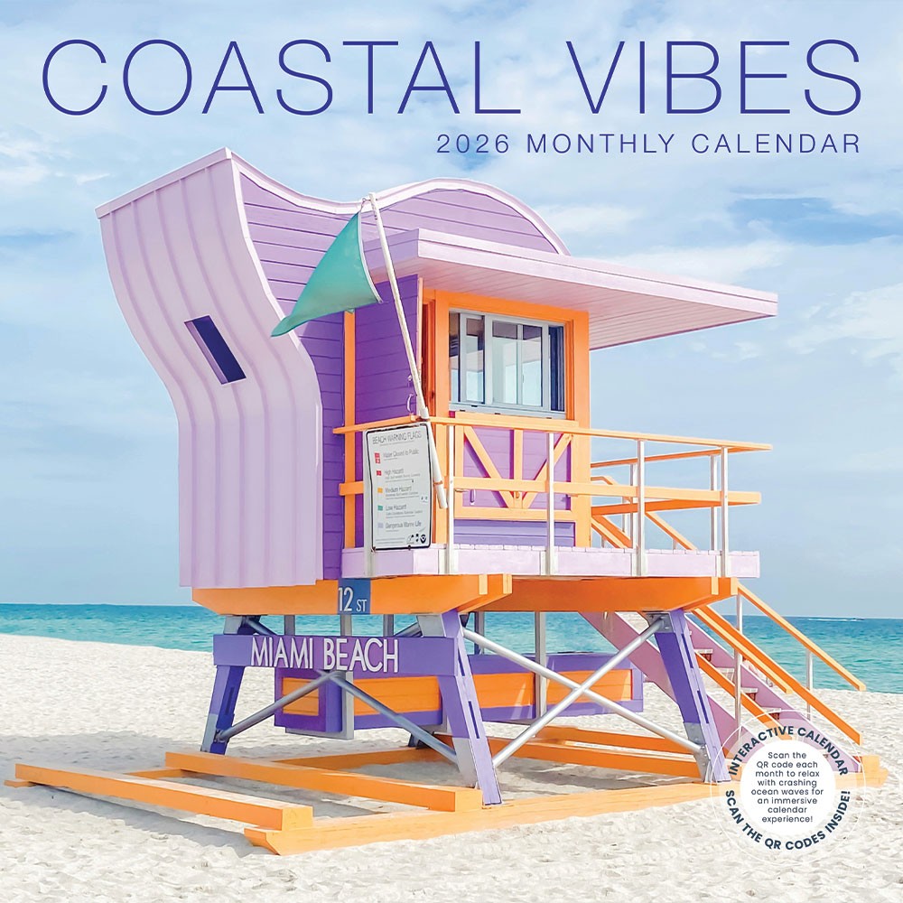Beach Calendar 2026 | 12″ x 24″ 12 Month Calendar | Marble City Press