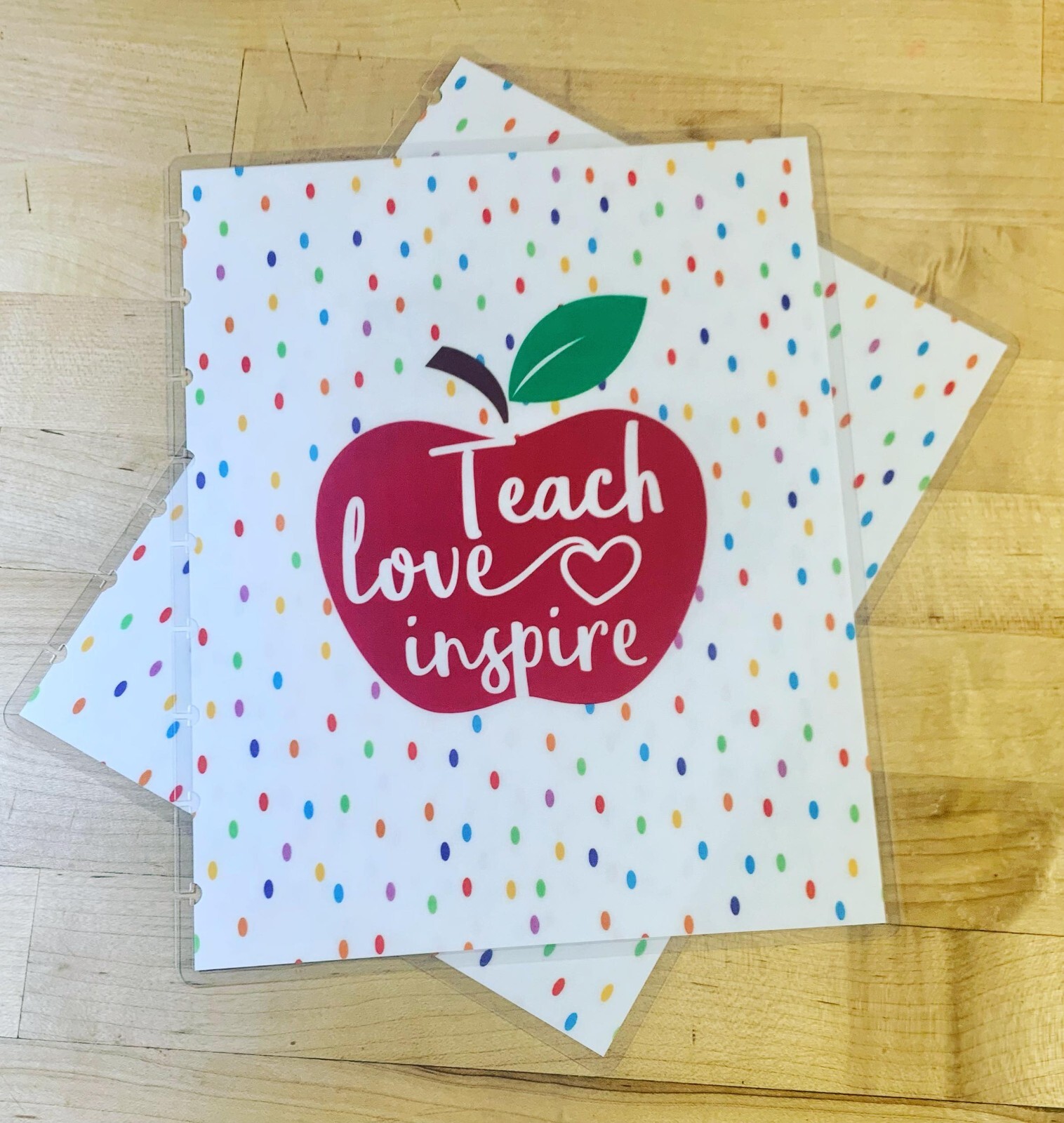 Teacher Love Inspire Front & Back Cover Set 4 use with the Classic HAPPY Planner