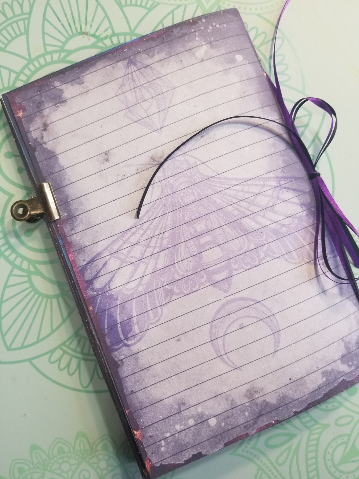 Junk Journal Blank Booklet “BEWITCHED NIGHT” HANDMADE LG 8.5″x5.5″ 40pg