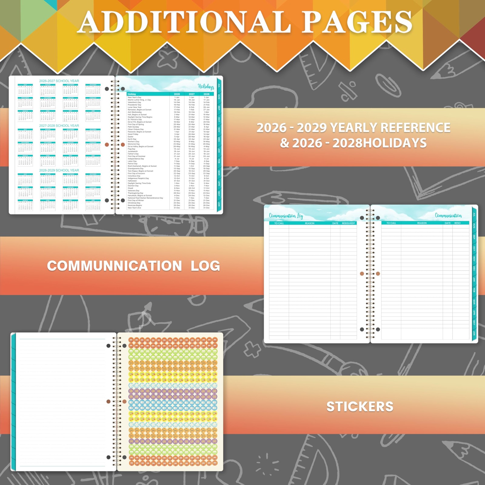 Student Planner 2026-2027 – from Jul 2026 – Jun 2027, 9’’ × 9” × 11”, black