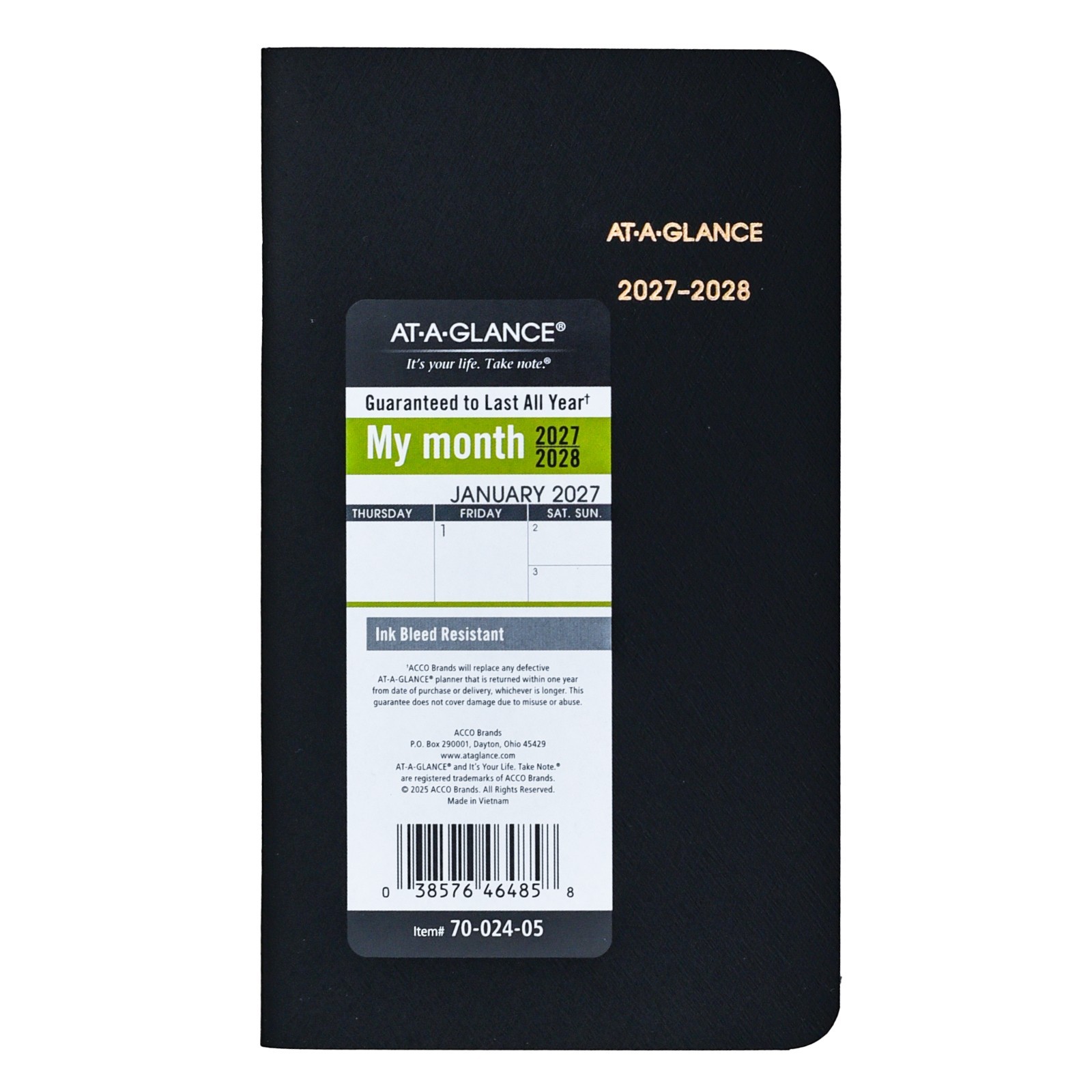 2026 & 2027 At-A-Glance 70-024-05 Two Year Monthly Planner, 3-1/2 x 6″