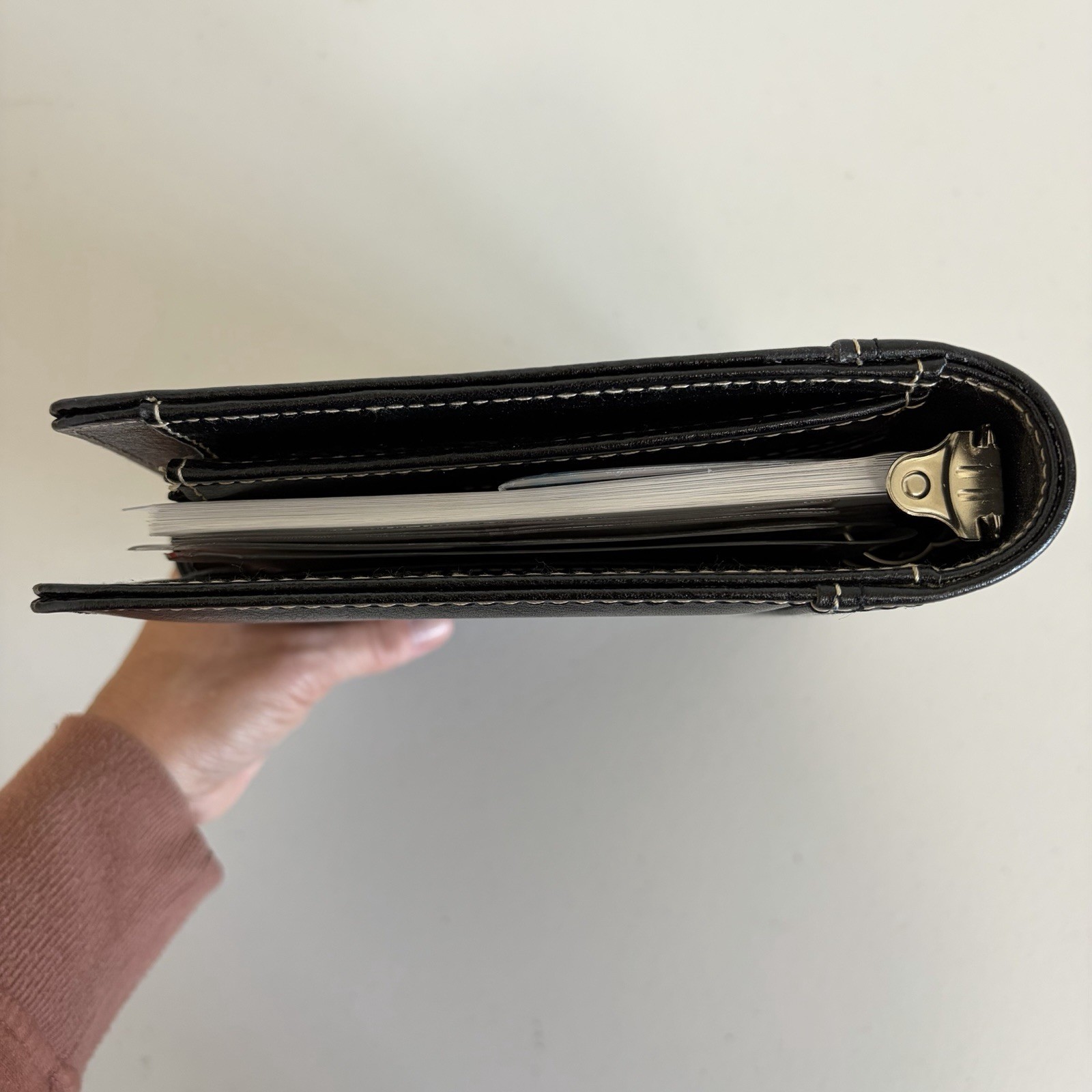Franklin Covey Leather 7-Ring Notebook Planner Organizer Needs Fillers Black