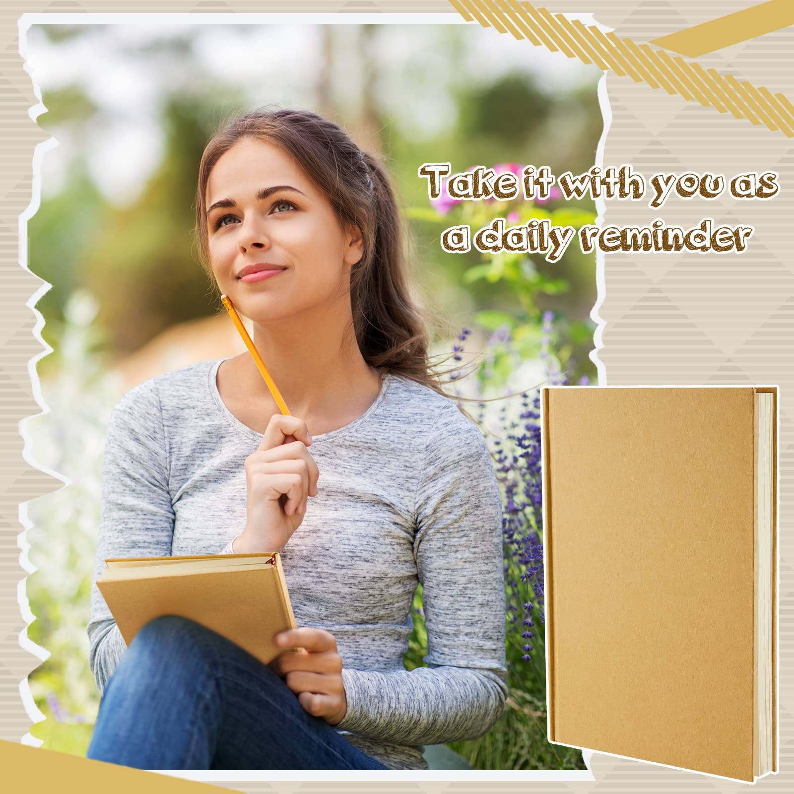 Henoyso 4 Pcs A5 Blank Notebooks Journals Bulk 100 8.3×5.7 Inch, Brown