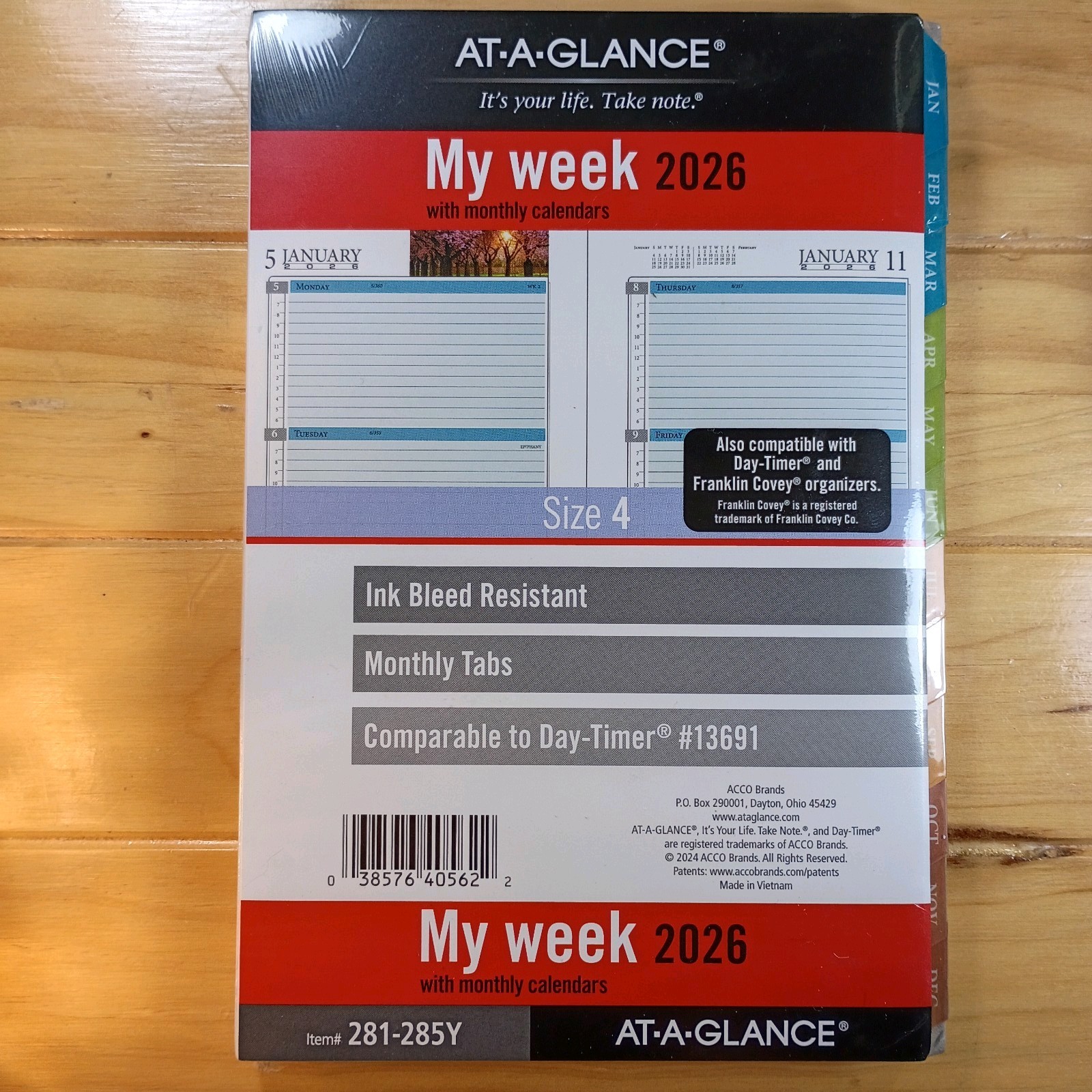 AT-A-GLANCE My Week 2026 Size 4 With Monthly Calendars Item #281-285Y New