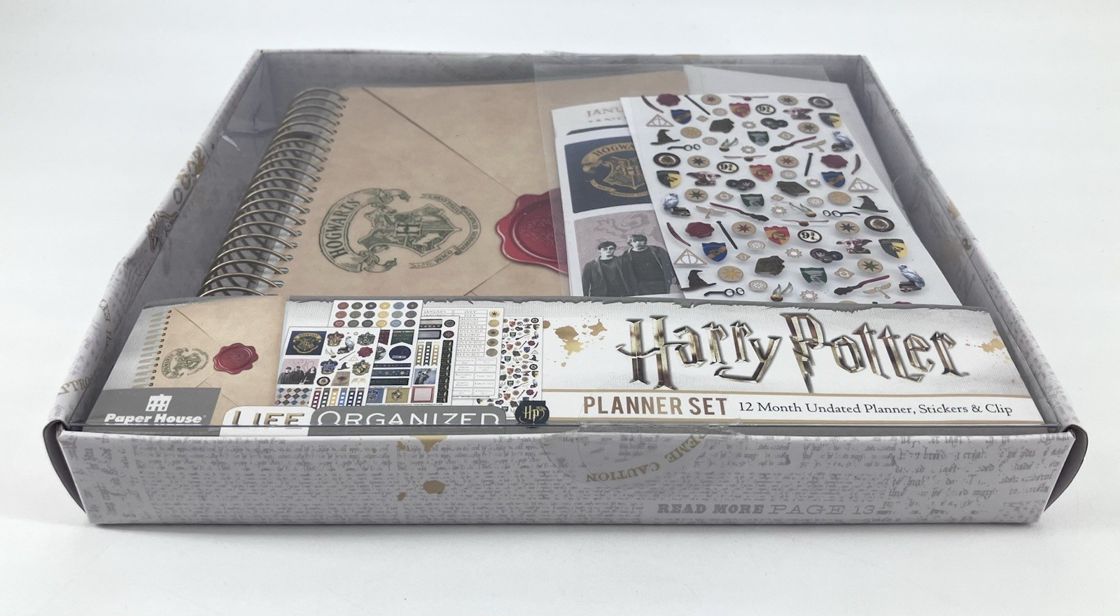 Harry Potter Planner Set 12 Month Undated Planner Stickers & Clips New *Open Box