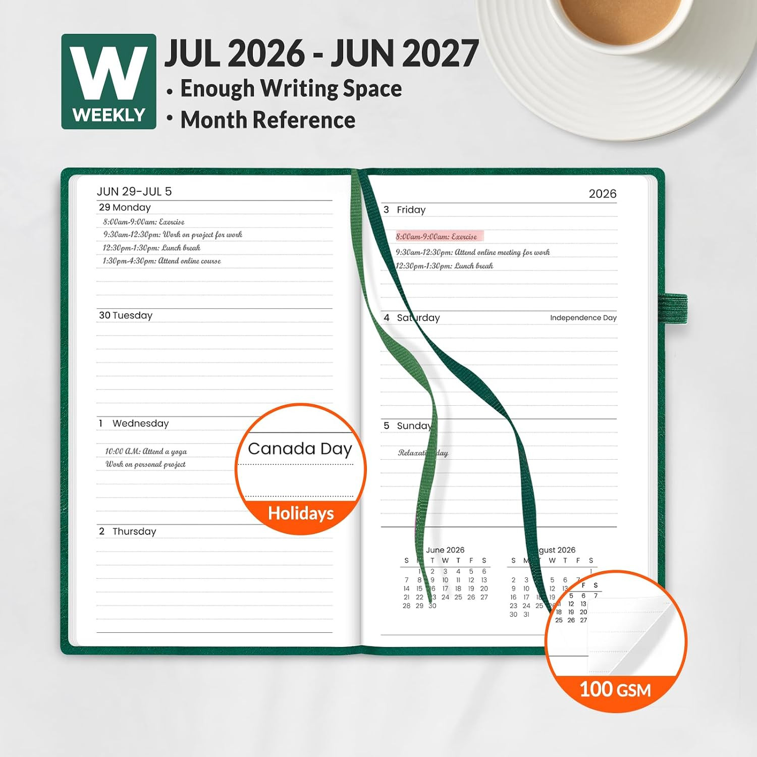 2026-2027 Pocket Weekly Planner for Purse 3.5″ x 6″ – 12 Month (July 2026 – June