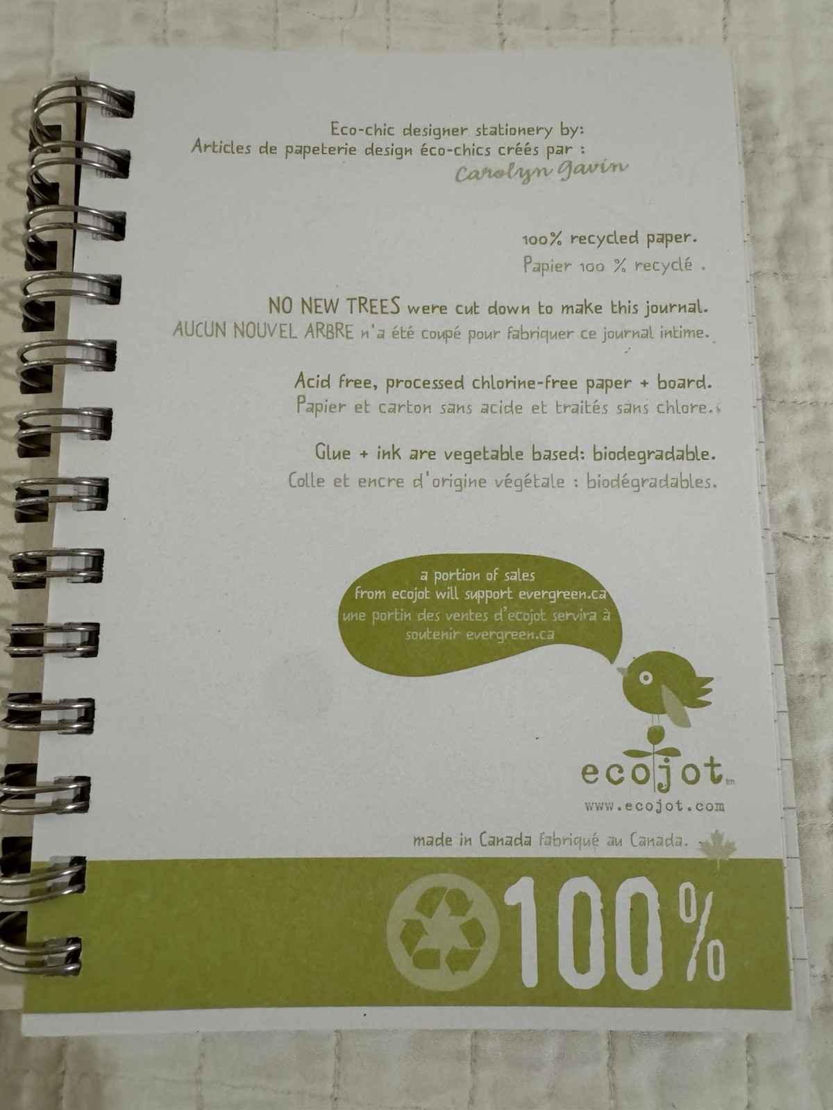 ecoJot Nature Floral Spiral Journal 100% Recycled Cardboard Cover Notebook