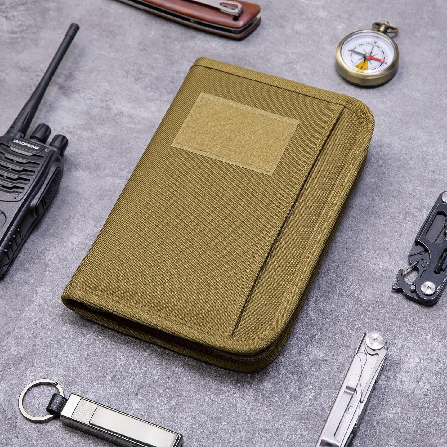 Kosibate Tactical Notebook Padfolio Ring Binders with 45 Sheets,Army Military No