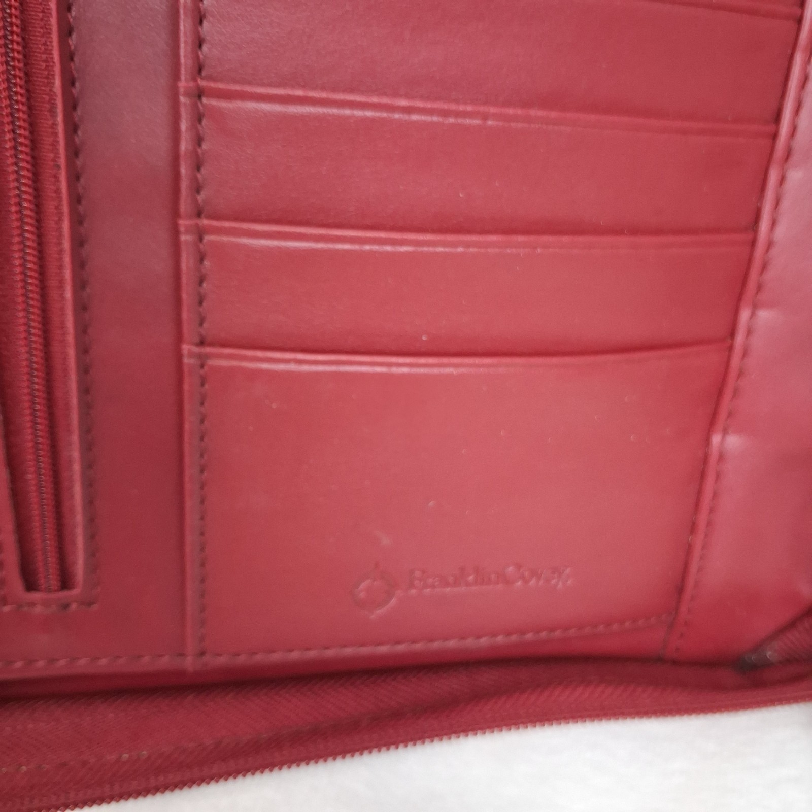 FRANKLIN COVEY Red 7 Ring Planner Binder With Handles Full Zip Read