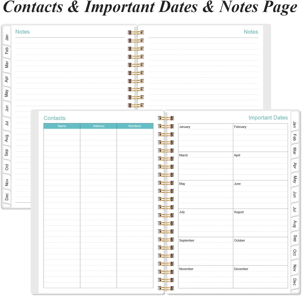 Thick Paper 2026 A5 Planner with Tabs – Monthly & Weekly Layout, Flexible Cover