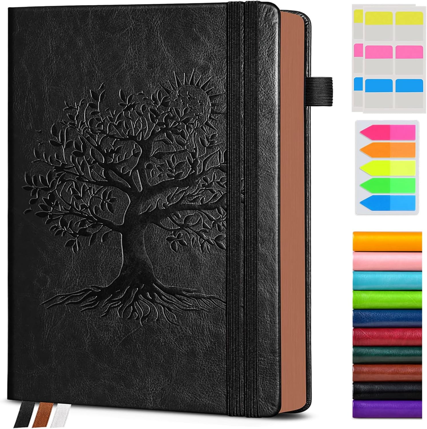 Vintage Leather Journal – 300 Page Lined Journal Notebook with Numbered Pages,A5