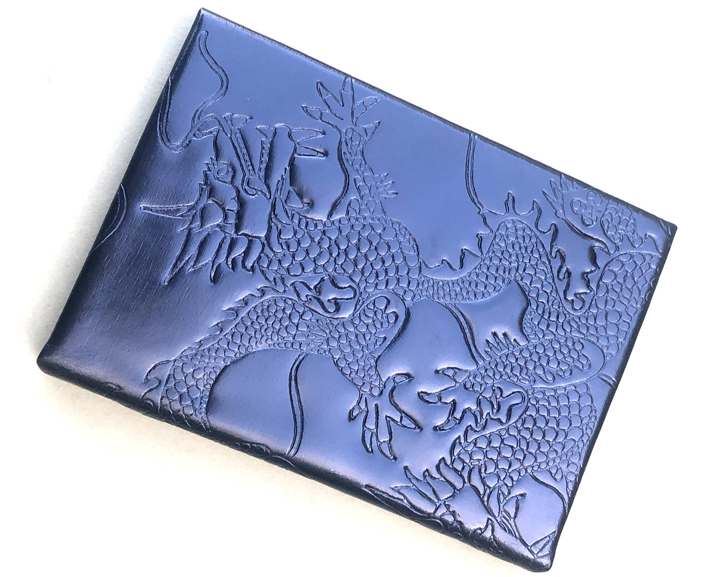 Shanghai Tang Leather Notebook/Journal Embossed Dragon Open Box
