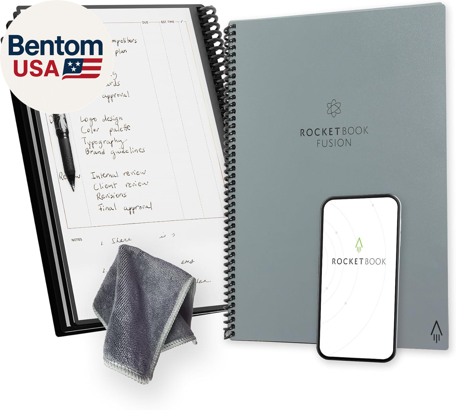 Fusion Reusable Undated Productivity Planner, Letter Size 8.5X11, Gray – Goals,