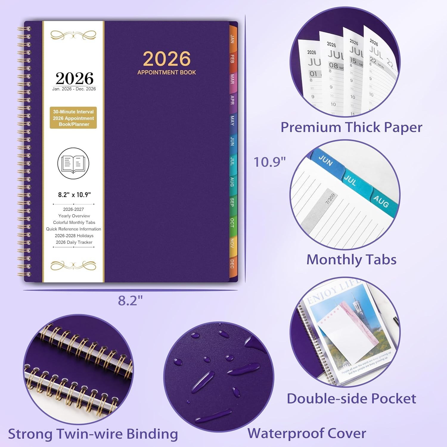 2026 Appointment Book/Planner – 8.2″ x 11″, Daily Planner 2026 from Jan. 2026…