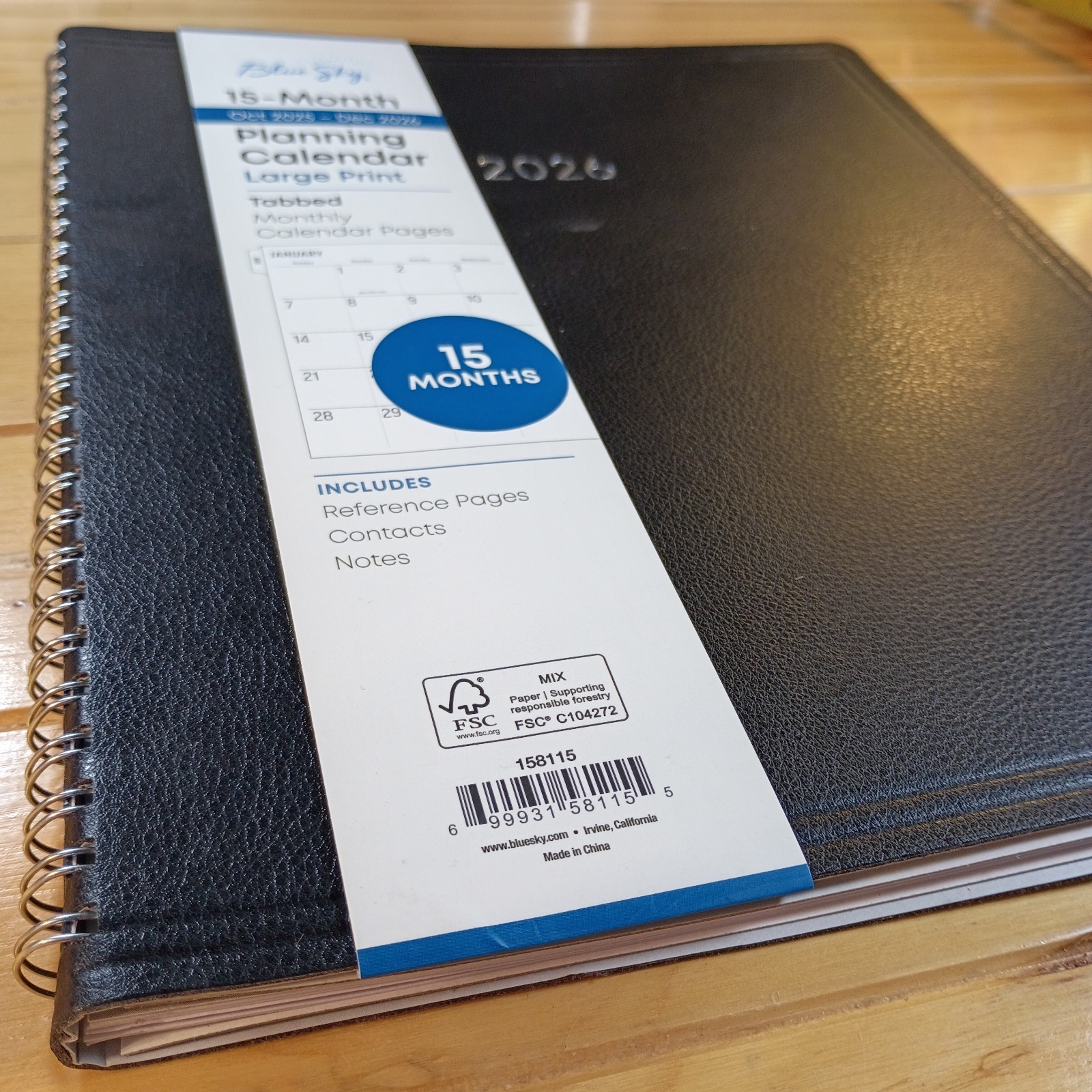 Blue Sky 15 Month Planner Oct 2025 – Dec 2026 Large Print 158115 New.