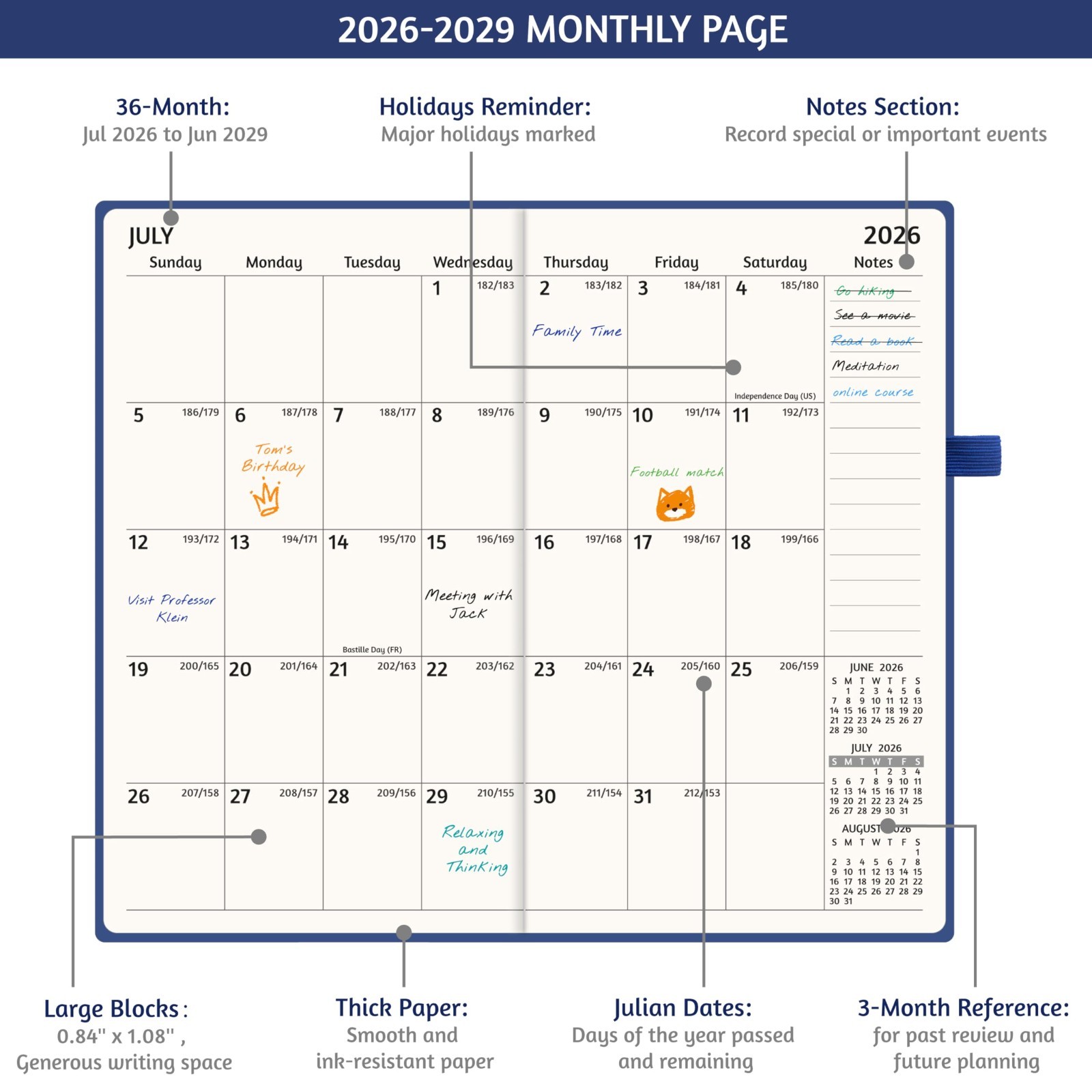 2026-2029 Pocket Monthly Planner, 3 Year Calendar 2026-2029, 6.2’’ x 3.6’?