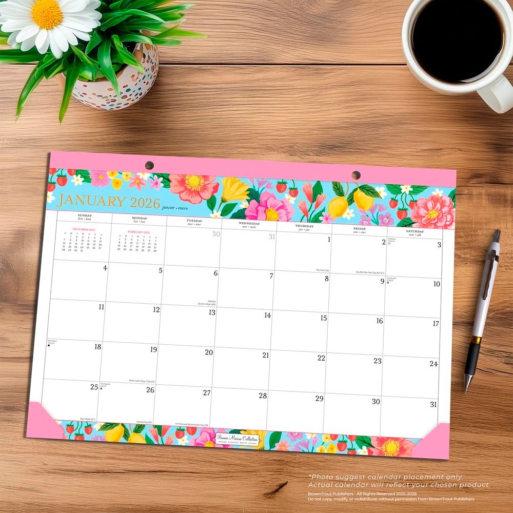 Bonnie Marcus OFFICIAL | 2026 17×12 Inch Monthly Desk Pad Calendar