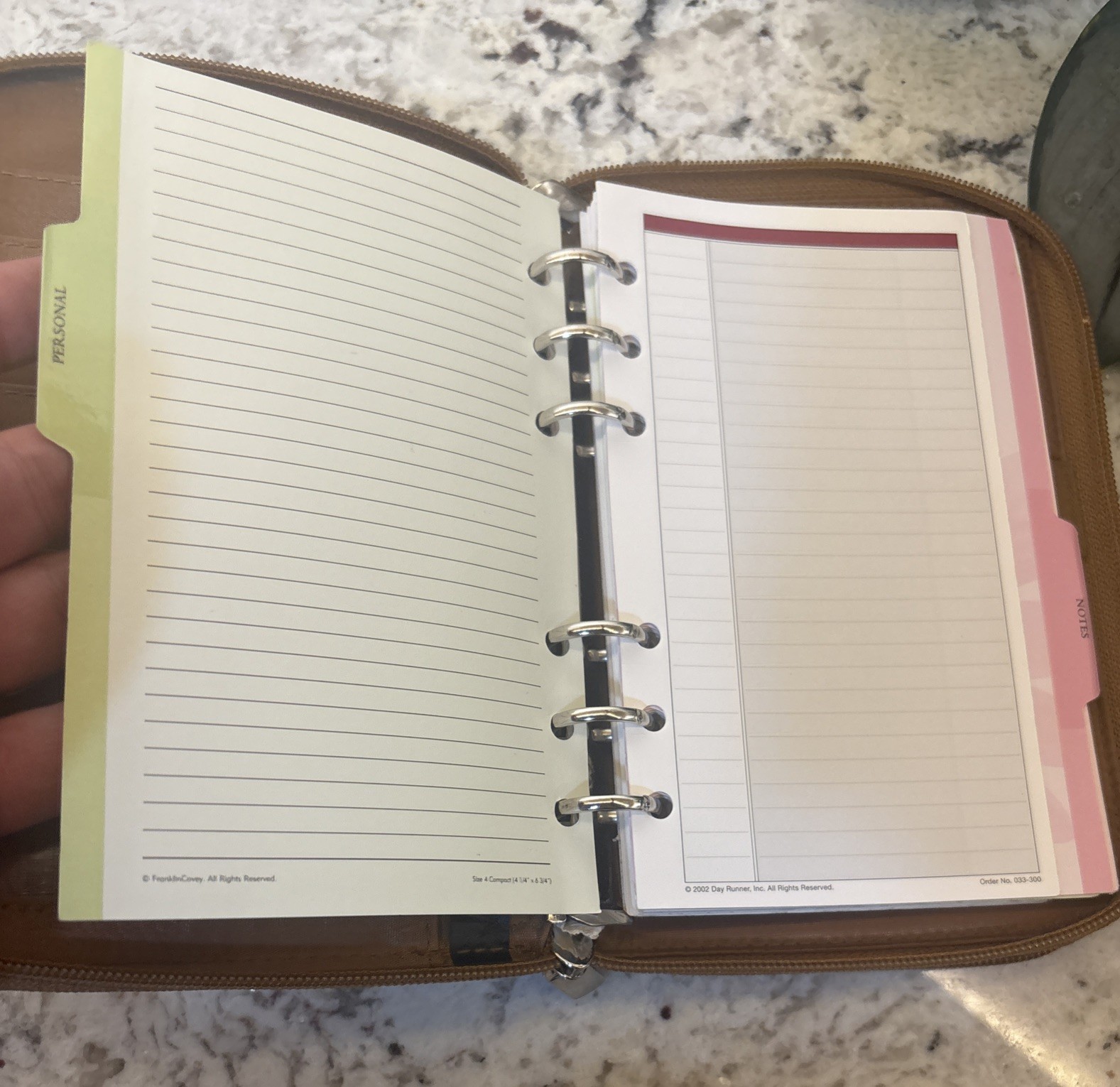 Franklin Covey? Compact Brown Leather Planner Organizer Wallet Binder READ