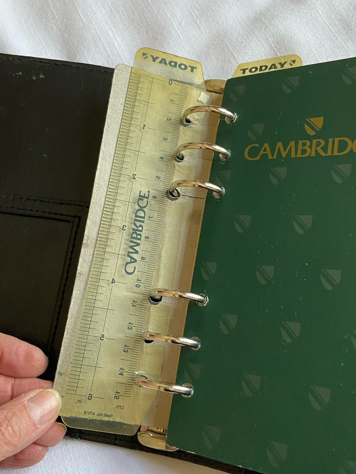 Vintage Cambridge 6 Ring Snap Compact Planner Binder Organizer – Green/Black