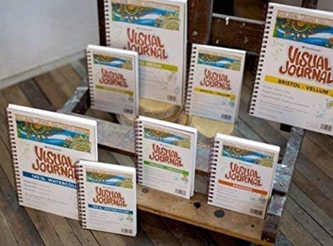 Compact 34-Page Visual Journal, Perfect for Scrapbooking and Mixed Media Art