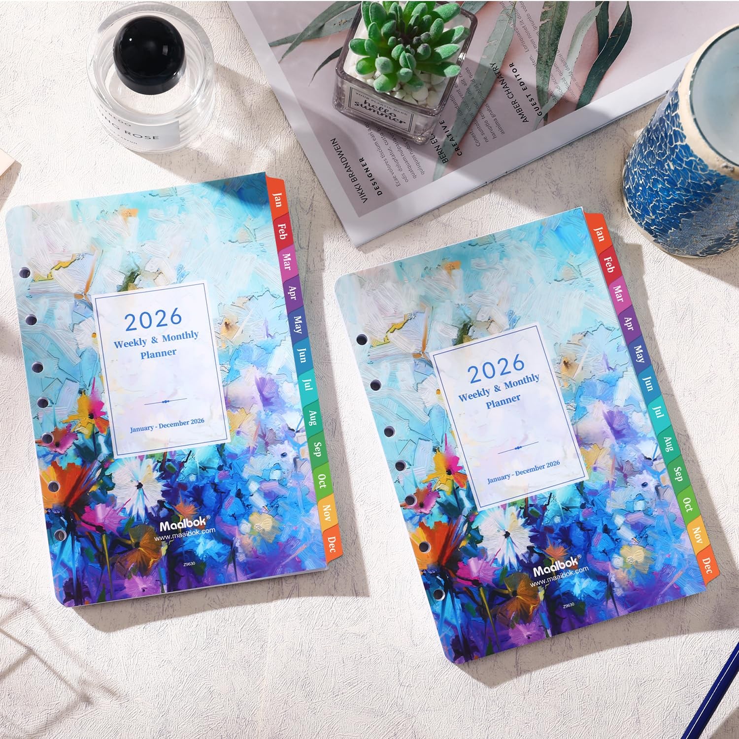 2026 Planner Refills – Inserts with 7-Hole Punched, 5-1/2″ multicolor