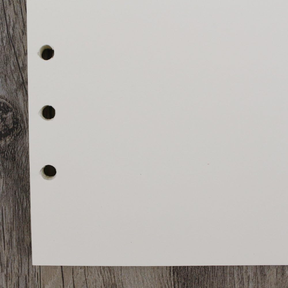 6-Ring A6 Binder/Planner Refill Paper, 6 Hole,6 3/4 x 4 1/8 Inches Refillable Wh