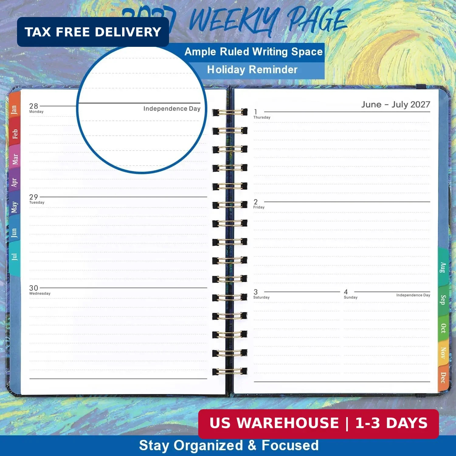 2027 Planner – Weekly & Monthly Planner 2027, Jan.2027 – Dec.2027, 6.4″ x 8.5″,