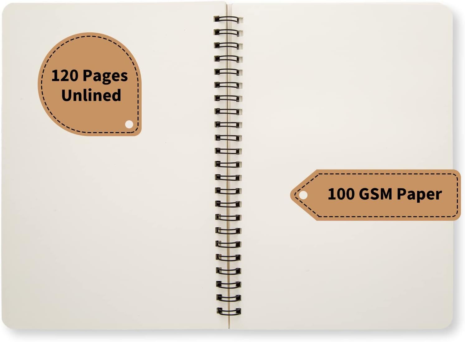 24Pack A5 Unlined Blank Spiral 120Pages 100GMS Paper Spiral Notebook Journals