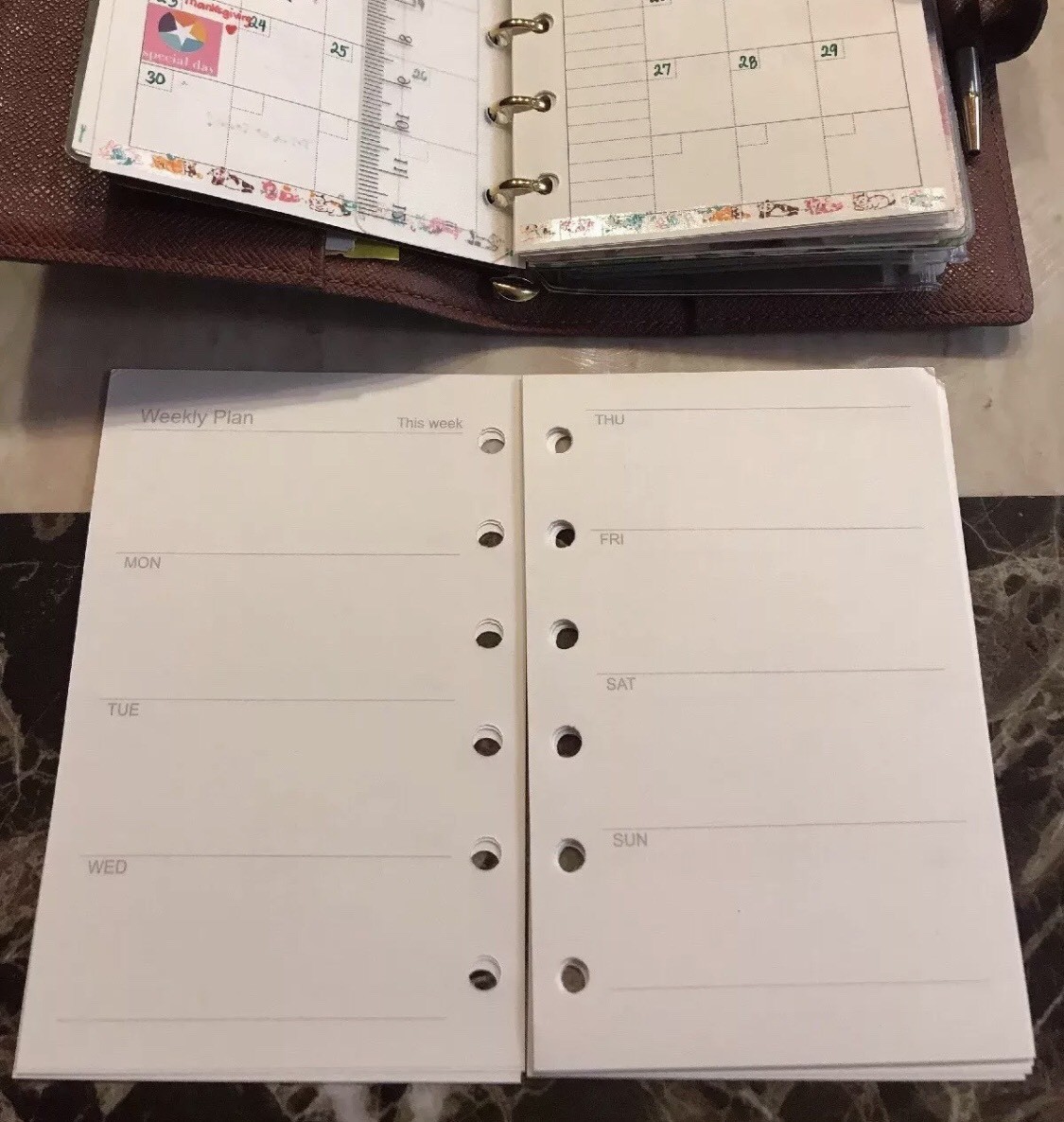 Agenda-PM-Inserts-JUST-WEEK-AT-GLANCE-Refills Fits For PM Size Agenda