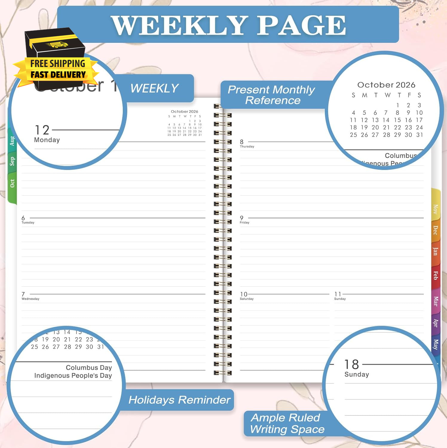 Planner 2026-2027 – Jul. 2026 – Jun. 2027, 8.5″ X 11″ Planner Weekly and Monthly