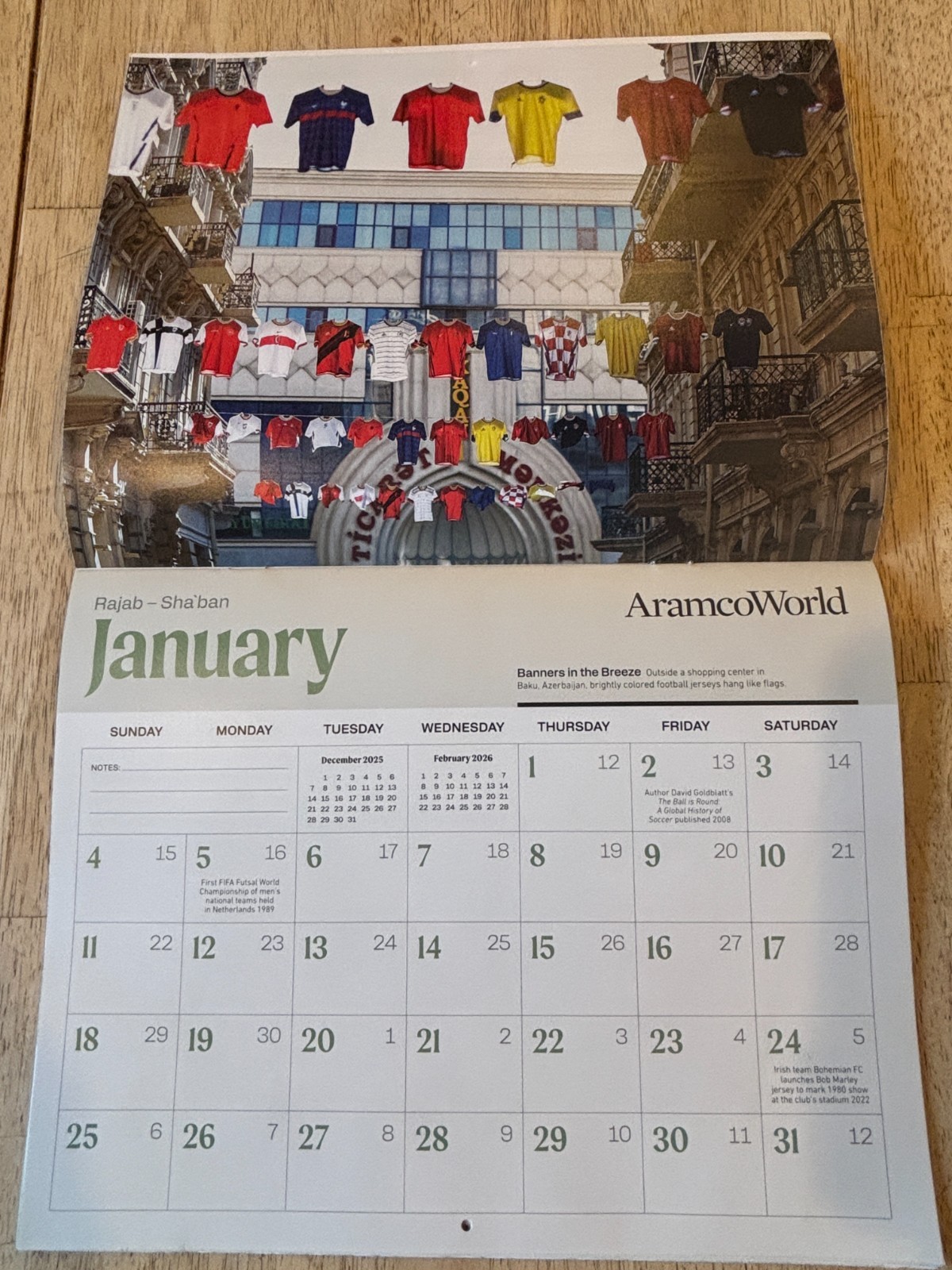 Aramco World- Football is Life- 2026 Gregorian Wall Calendar – Hijri 1447 – 1448